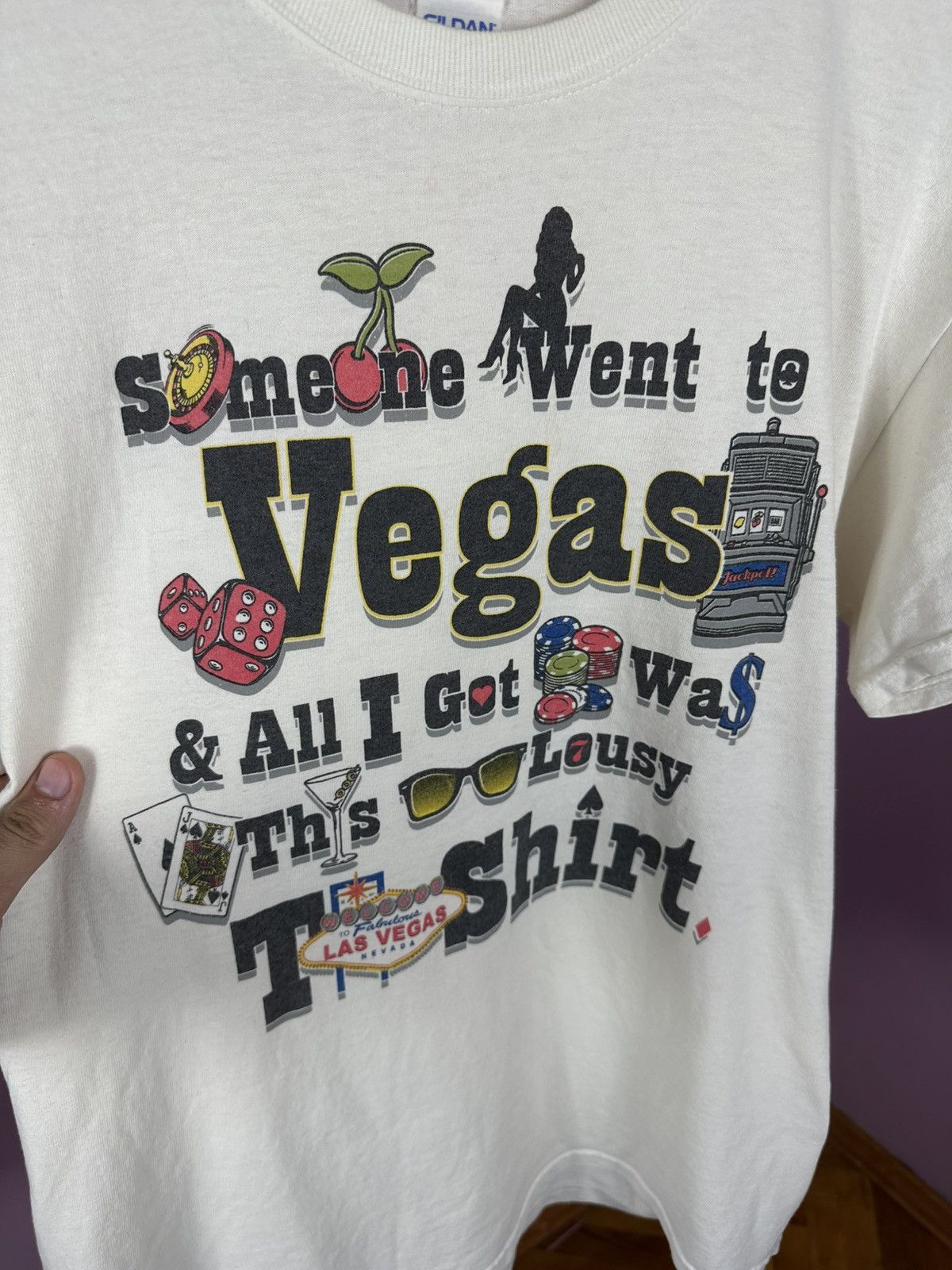 Gildan Las Vegas T Shirt Humor Distressed Vintage Printed Casino Size US M / EU 48-50 / 2 - 7 Thumbnail