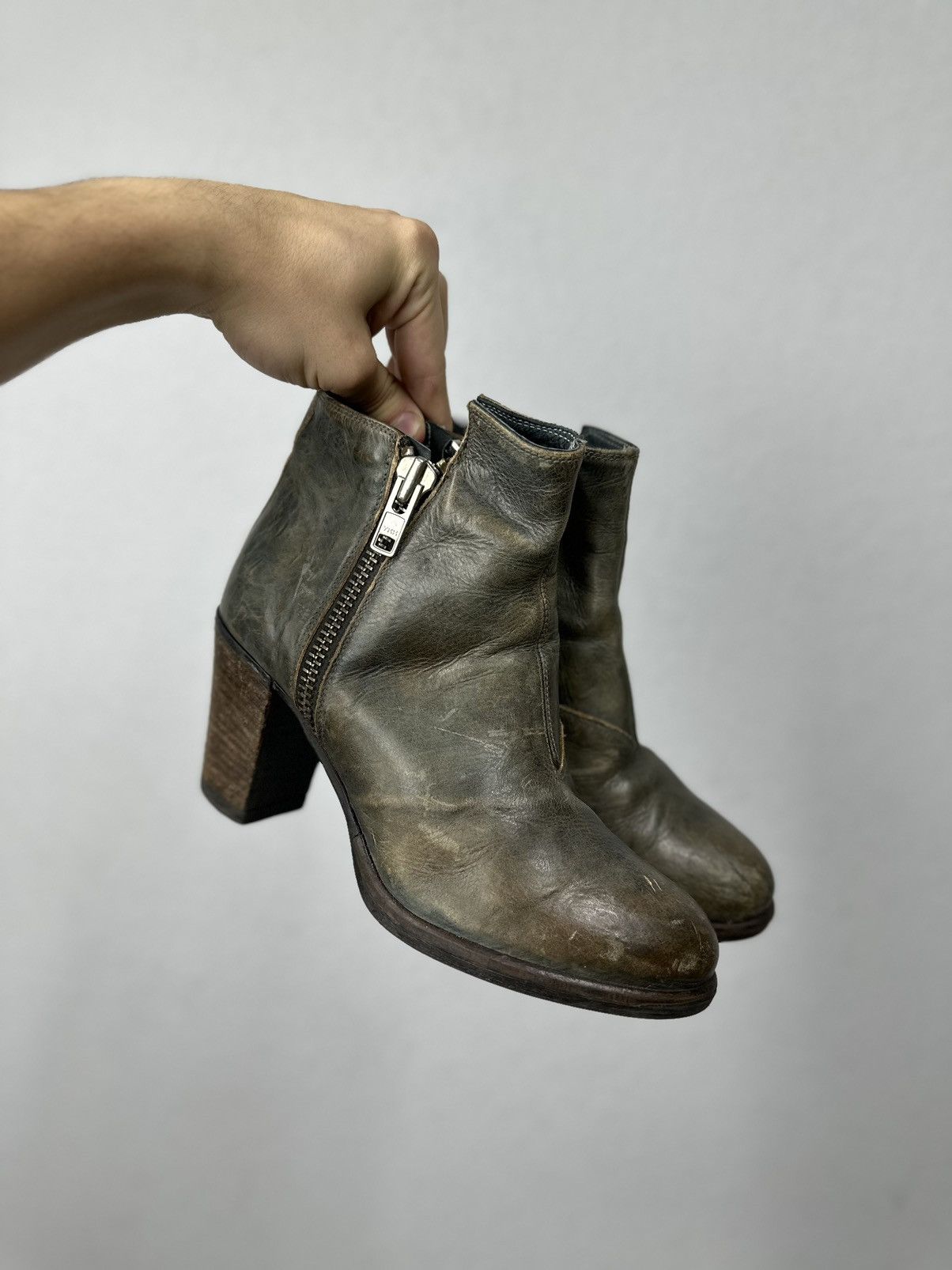 A.S.98 Vintage Leather Boots AS 98 HandMade Guidi Italy Rick owens Size US 9 / IT 39 - 3 Thumbnail