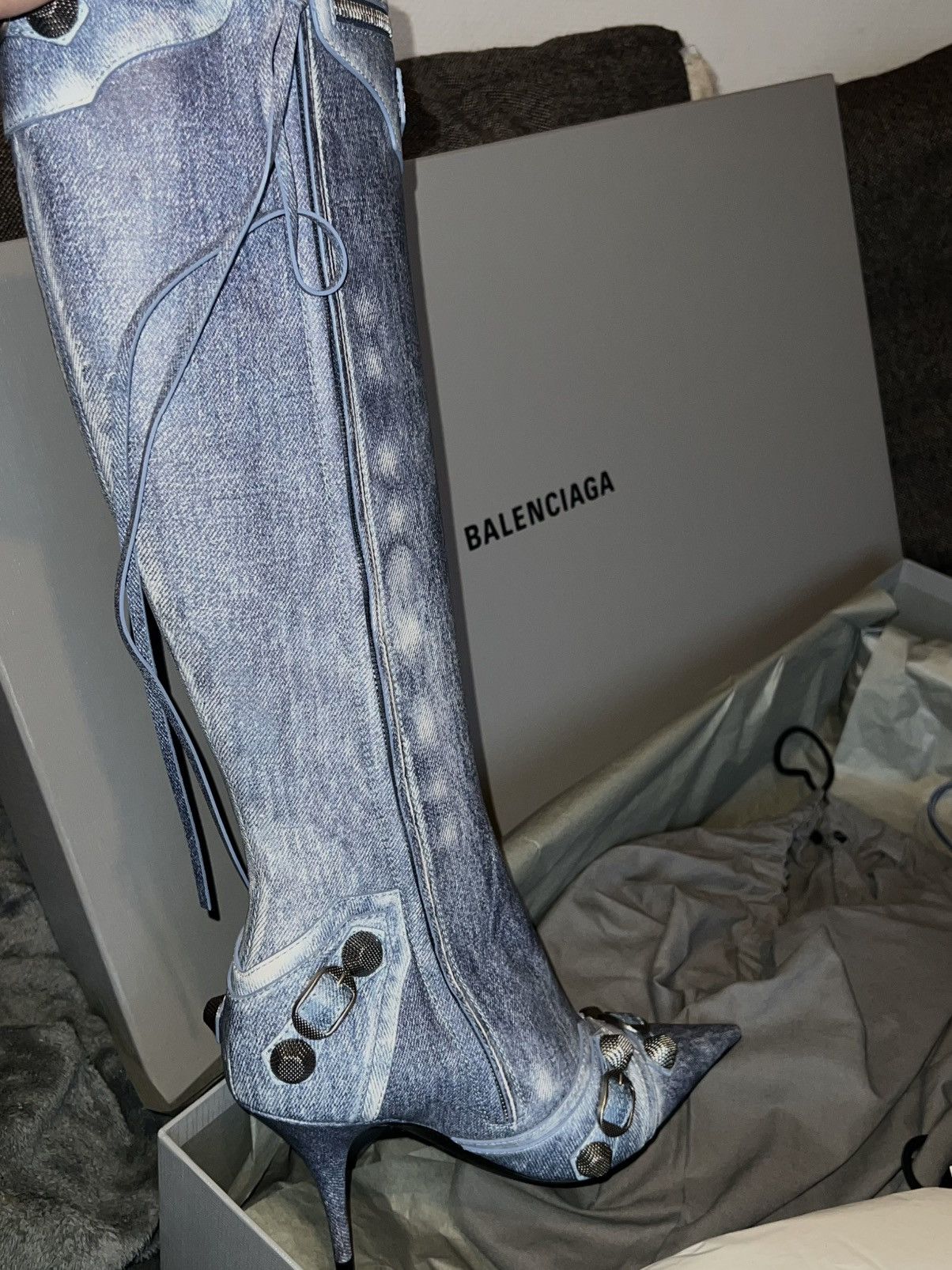 Balenciaga Boots Balenciaga Cagole denim Size US 7 / IT 37 - 6 Thumbnail
