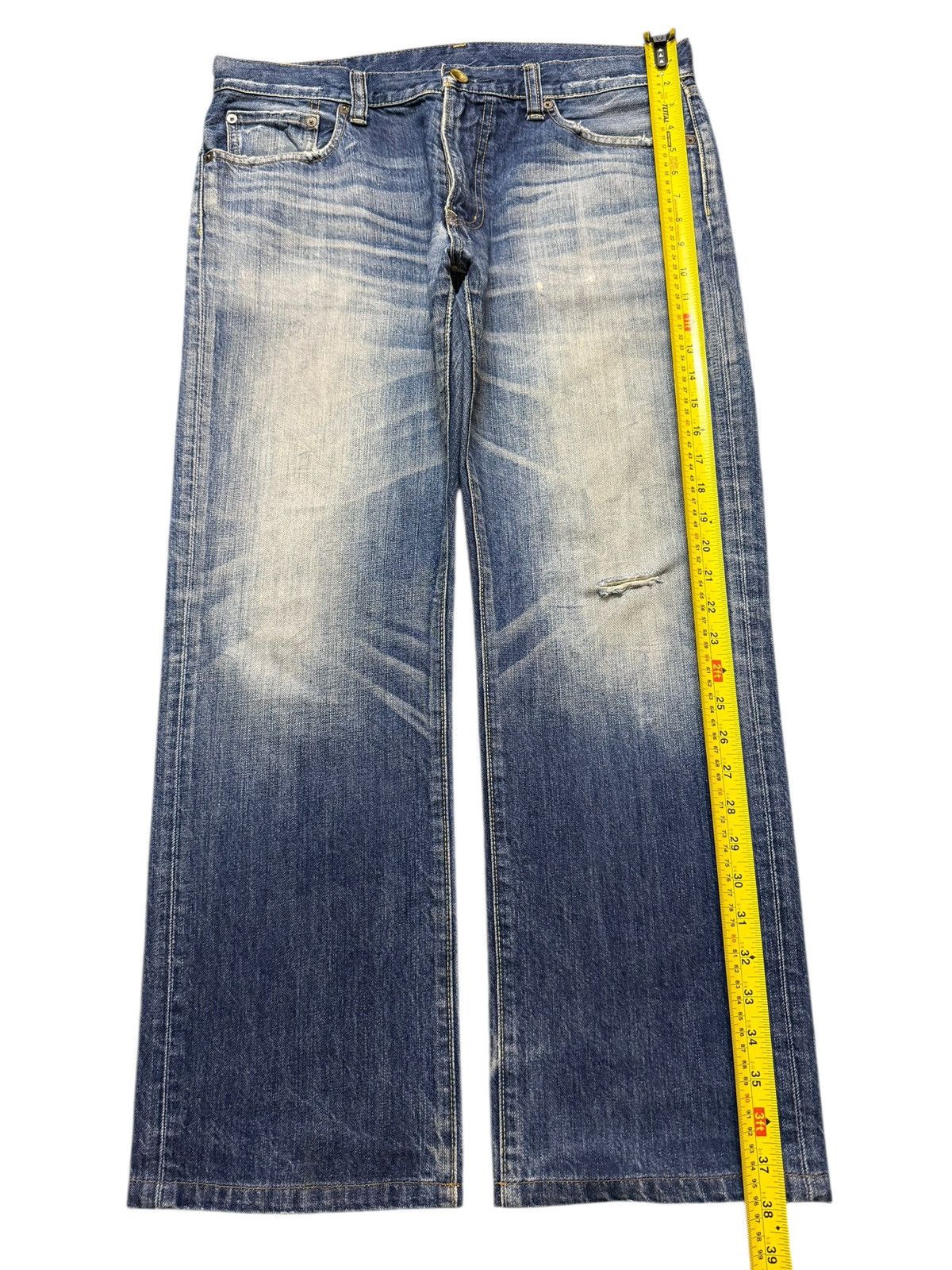 Uniqlo Vintage Y2K Japanese Uniqlo Faded Whisker Straight Wide Leg Size US 34 / EU 50 - 9 Thumbnail