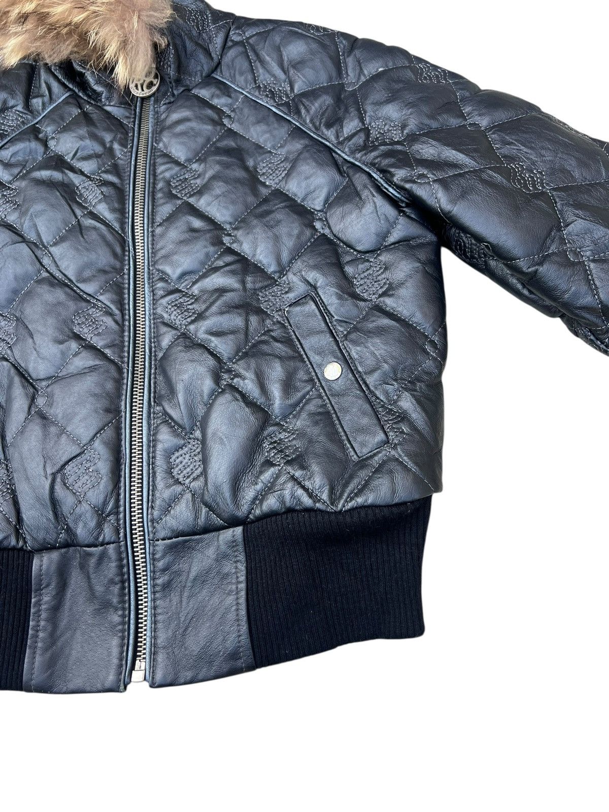 Rocawear Vintage Y2K Rocawear Quilt Crop Down Leather Jacket Real Fur Size US S / EU 44-46 / 1 - 11 Thumbnail