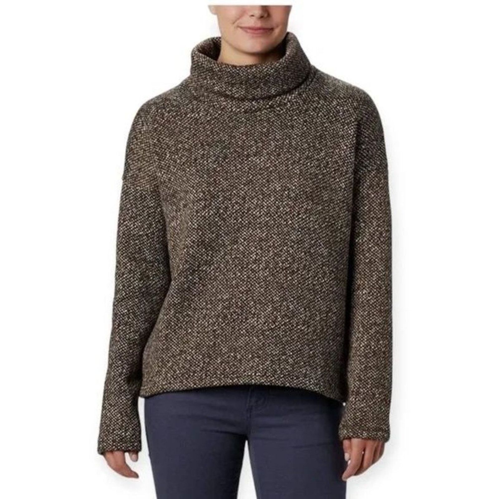 Columbia Columbia Sweater Womens Medium Brown Marled Cowl Neck Size M / US 6-8 / IT 42-44 - 5 Thumbnail