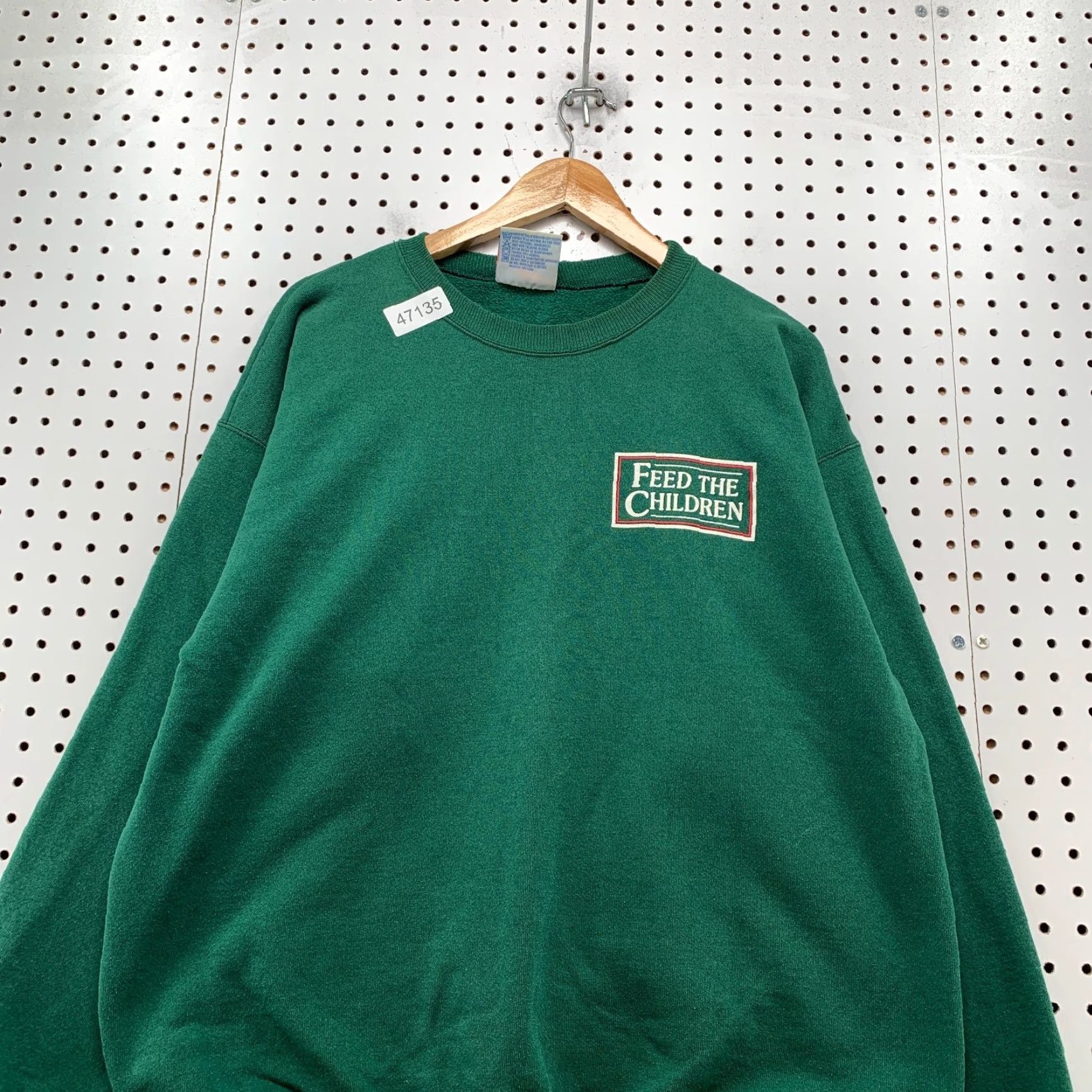 Hanes VINTAGE Feed The Children Sweatshirt Mens Large Green Fleece 90s Crewneck Heavy Size US L / EU 52-54 / 3 - 5 Thumbnail