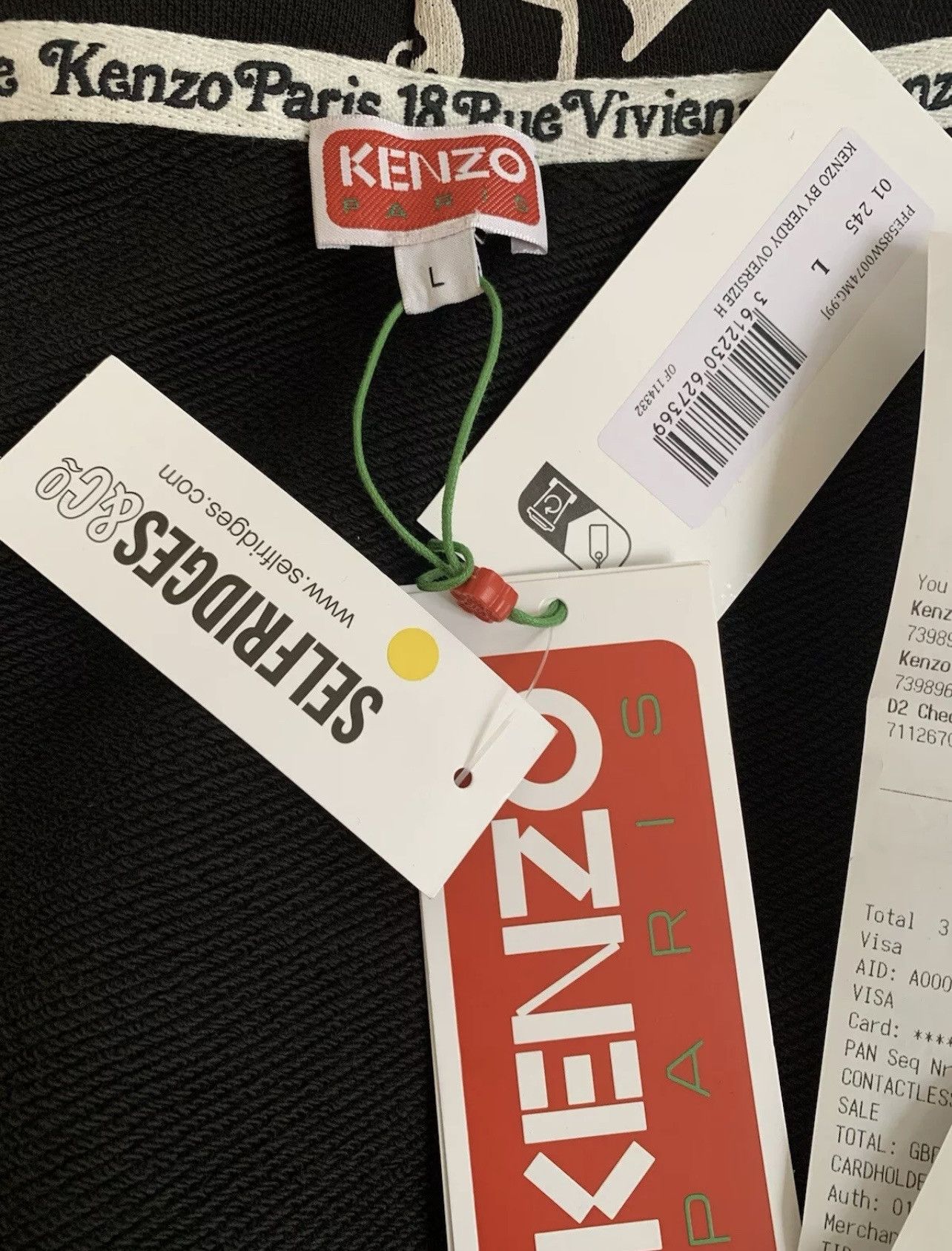 Kenzo KENZO X VERDY 'KENZO BY VERDY' OVERSIZED HOODED XL BLACK Size US L / EU 52-54 / 3 - 11 Thumbnail