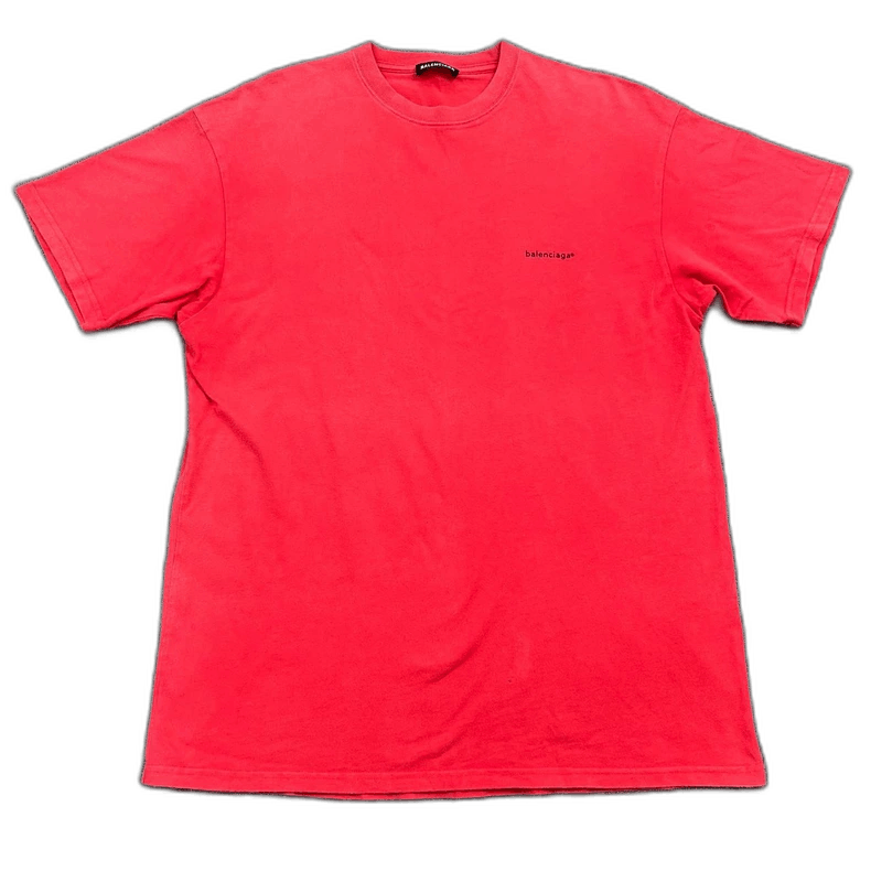 Balenciaga Balenciaga Red Logo Print Short Sleeve TShirt-2505 Size S / US 4 / IT 40 - 1 Thumbnail