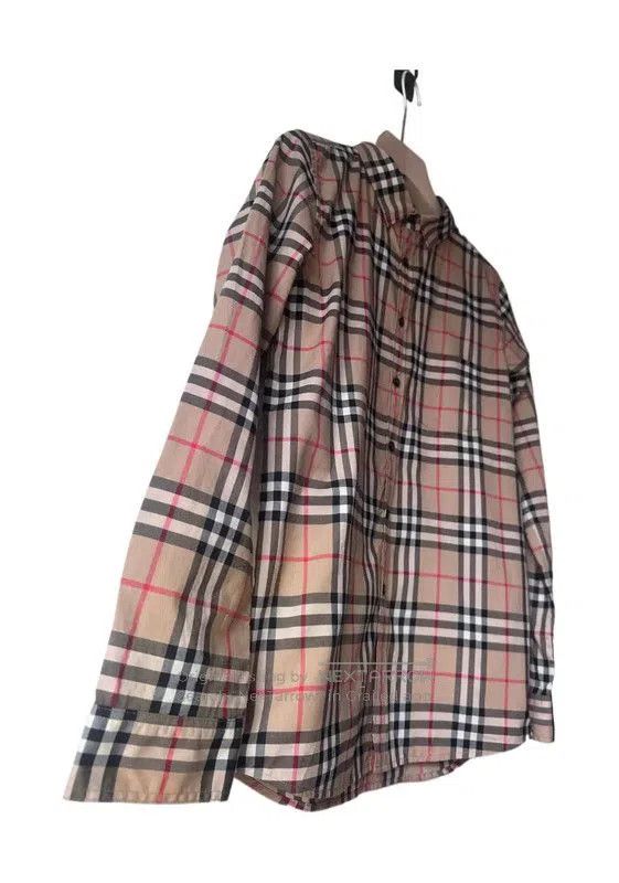 Burberry Burberry Beige Cotton Plaid Long Sleeve Shirt. Size L / US 10 / IT 46 - 3 Thumbnail
