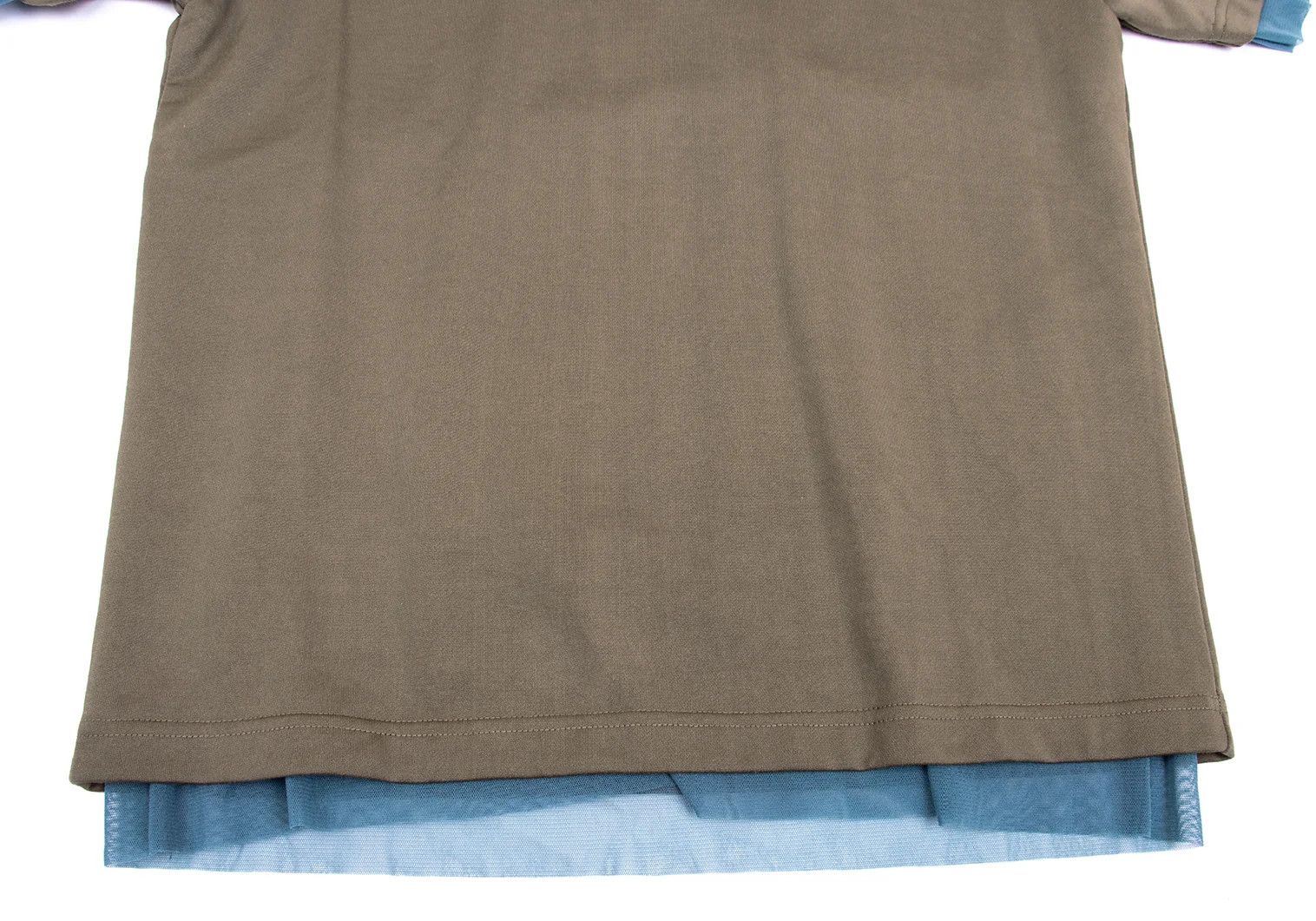 Kolor Mesh Layered Mock Neck T-Shirt in Khaki Blue Grey Size US M / EU 48-50 / 2 - 6 Thumbnail