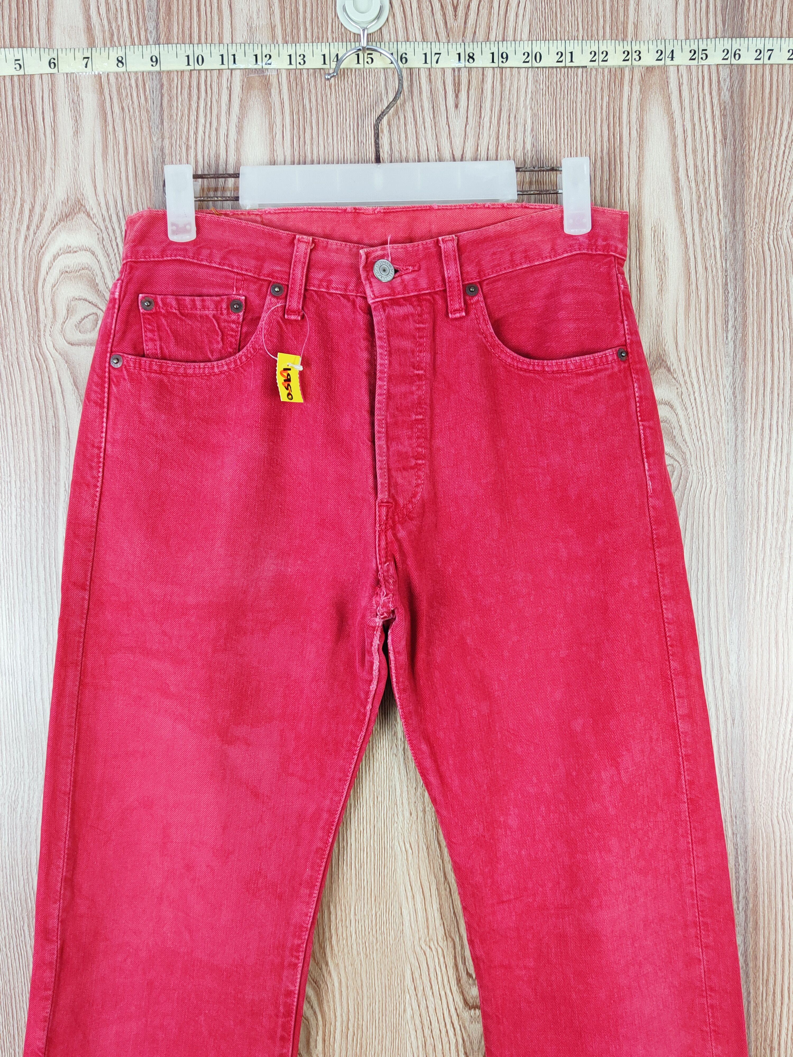 Levi's 501 Levi's Red Distressed Ripped denim #W505 Size US 29 - 2 Thumbnail
