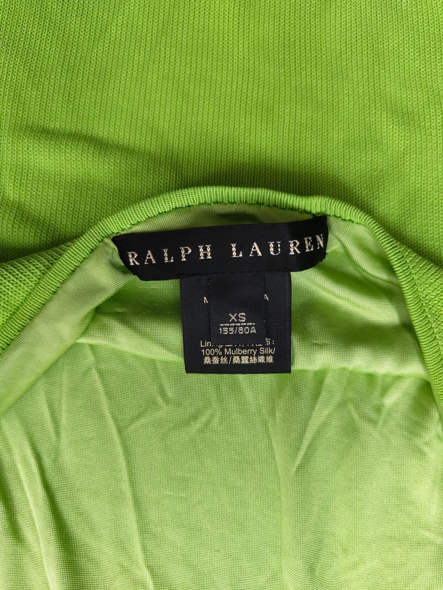 Ralph Lauren Neon Green Halter Neck Knit Dress Size XS / US 0-2 / IT 36-38 - 6 Thumbnail