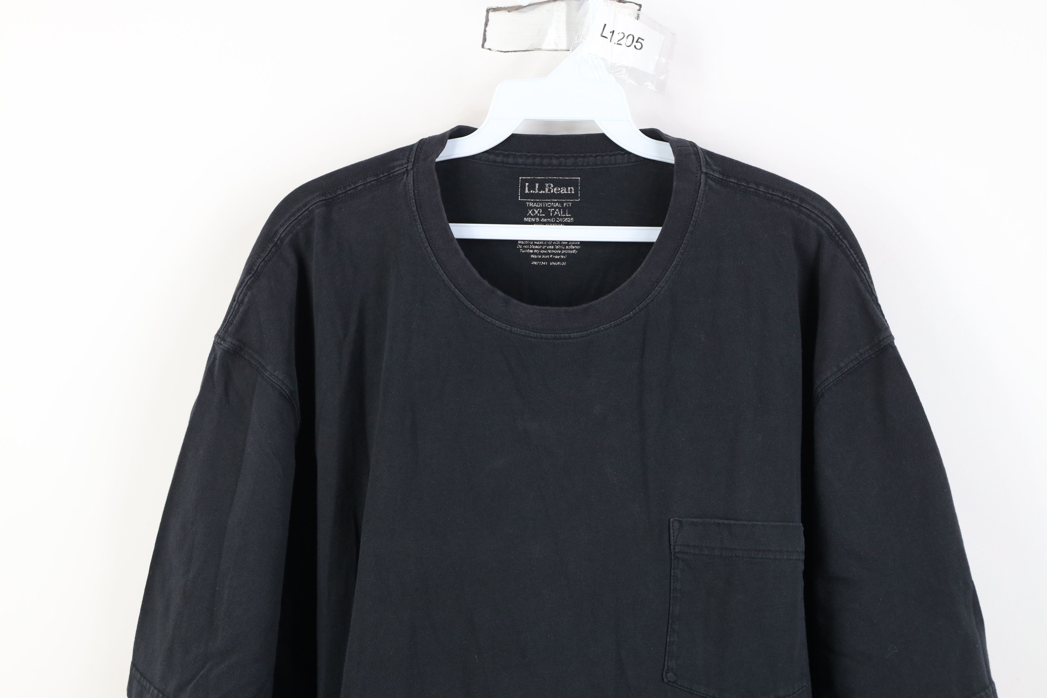 L.L. Bean Vintage Y2K LL Bean Blank Cotton Pocket T-Shirt Black Size US XXL / EU 58 / 5 - 2 Thumbnail