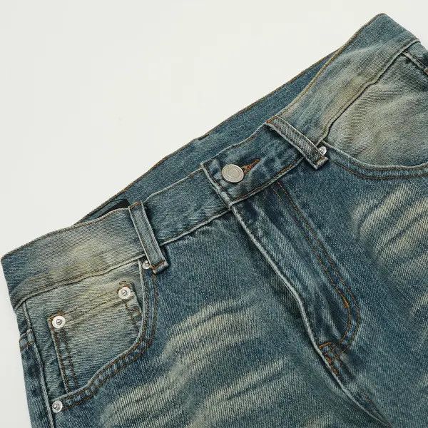 Vintage American men's distressed straight gradient washed jeans Size US 32 / EU 48 - 4 Thumbnail
