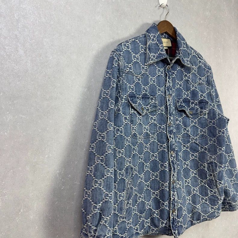Gucci Gucci Full-print lapel single-breasted denim jacket 2502-Ne Size US S / EU 44-46 / 1 - 3 Thumbnail
