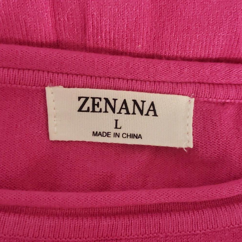 Designer CT905 Zenana Pink Scoop Neck Ladies Sweater L Size L / US 10 / IT 46 - 5 Thumbnail