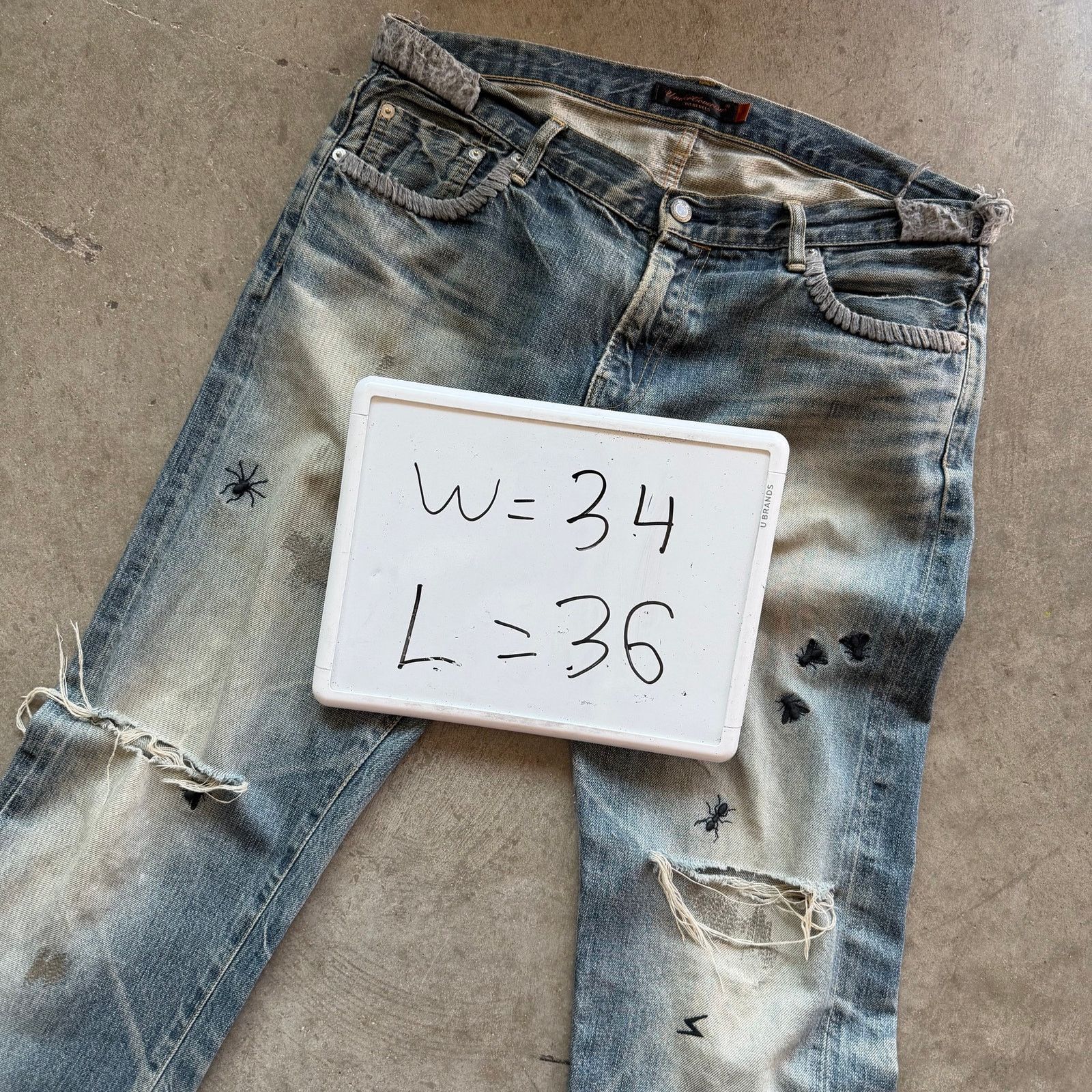 Undercover Undercover AW06 "Guru Guru" Bug Insect Denim Size US 34 / EU 50 - 15 Thumbnail