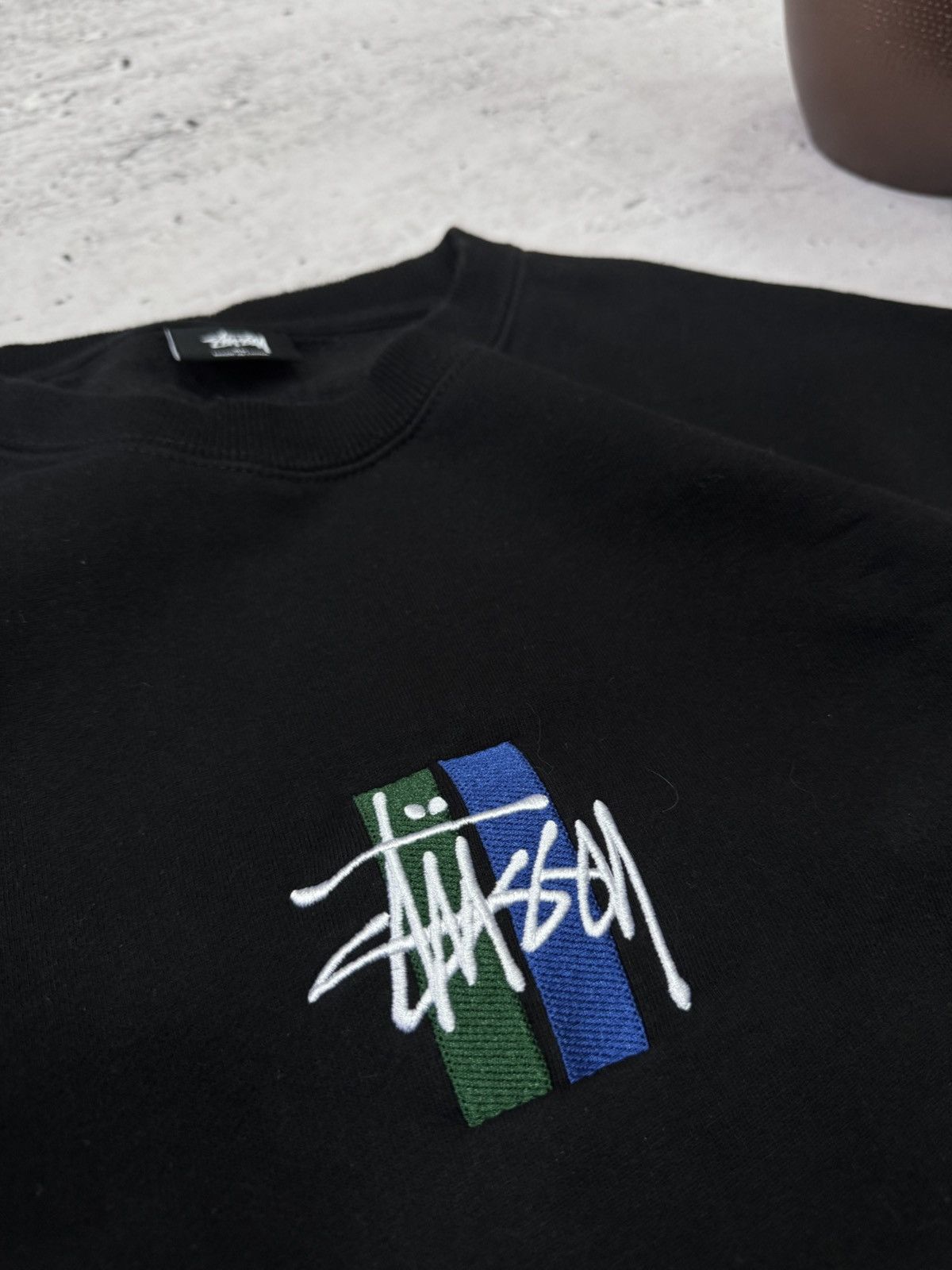 Stussy × Vintage STUSSY CENTER HAFT LOGO OVERSIZE BAGGY FIT SWEATSHIRT Size US XL / EU 56 / 4 - 3 Thumbnail
