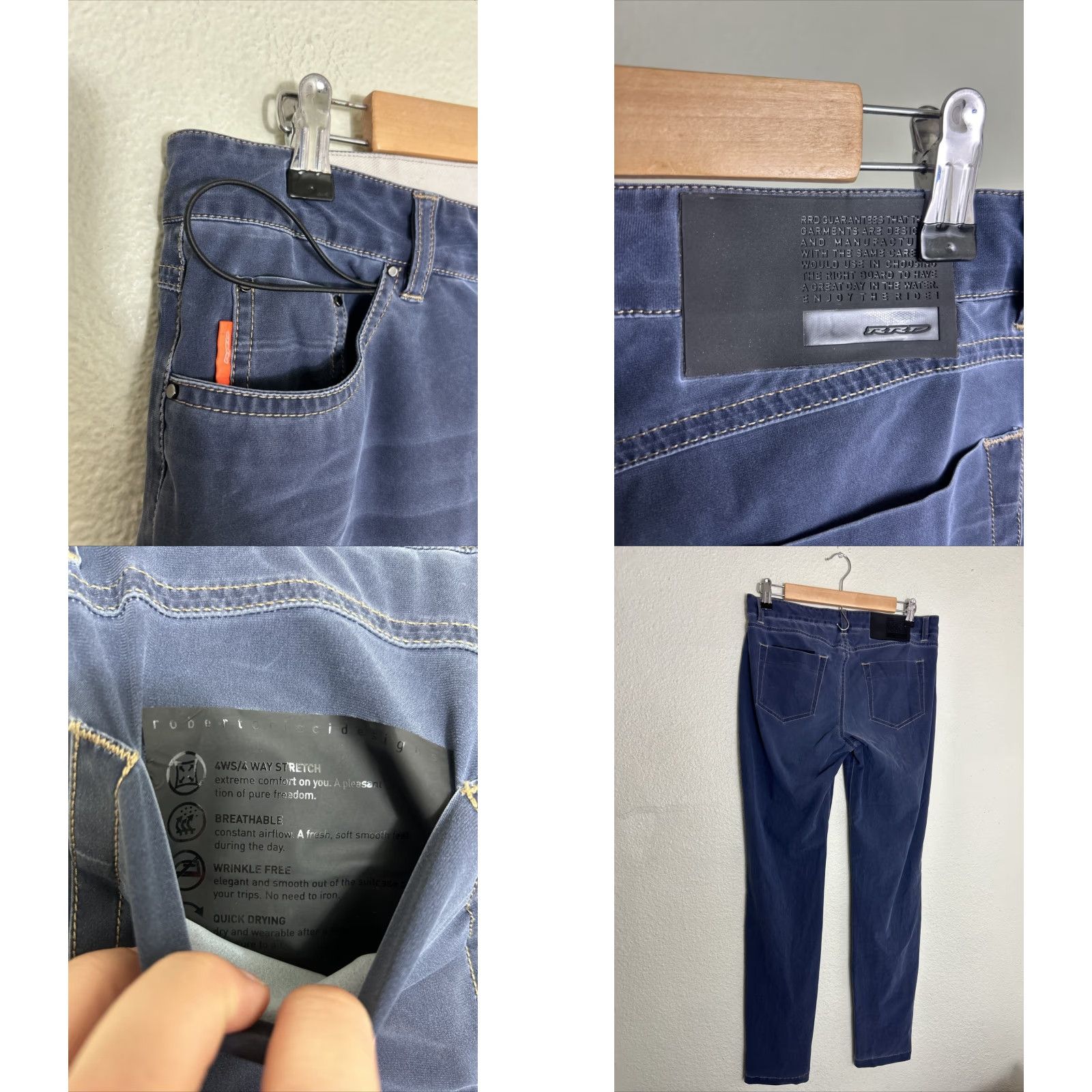 4SDESIGNS ROBERTO RICCI DESIGNS Blue Polyamide Elastane Pants Mens 42 Regular 30x31 Chino Color Blue 30 Inseam 31in Mens Size US 42 / EU 58 - 8 Thumbnail