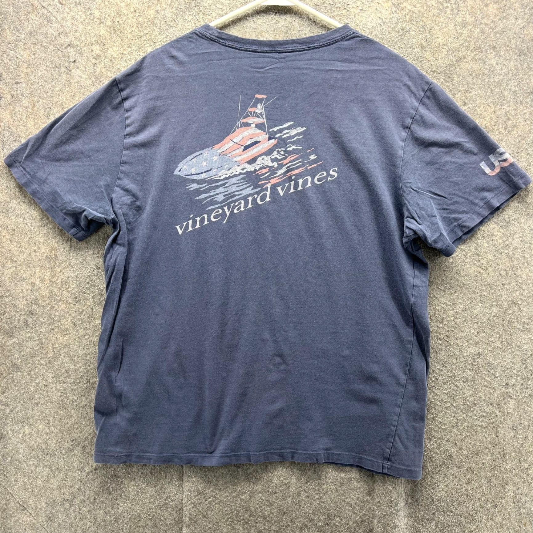 Vineyard Vines Vineyard Vines Shirt Mens Large Blue Pocket Boat Graphic USA Flag Tee Vintage Size US L / EU 52-54 / 3 - 2 Thumbnail