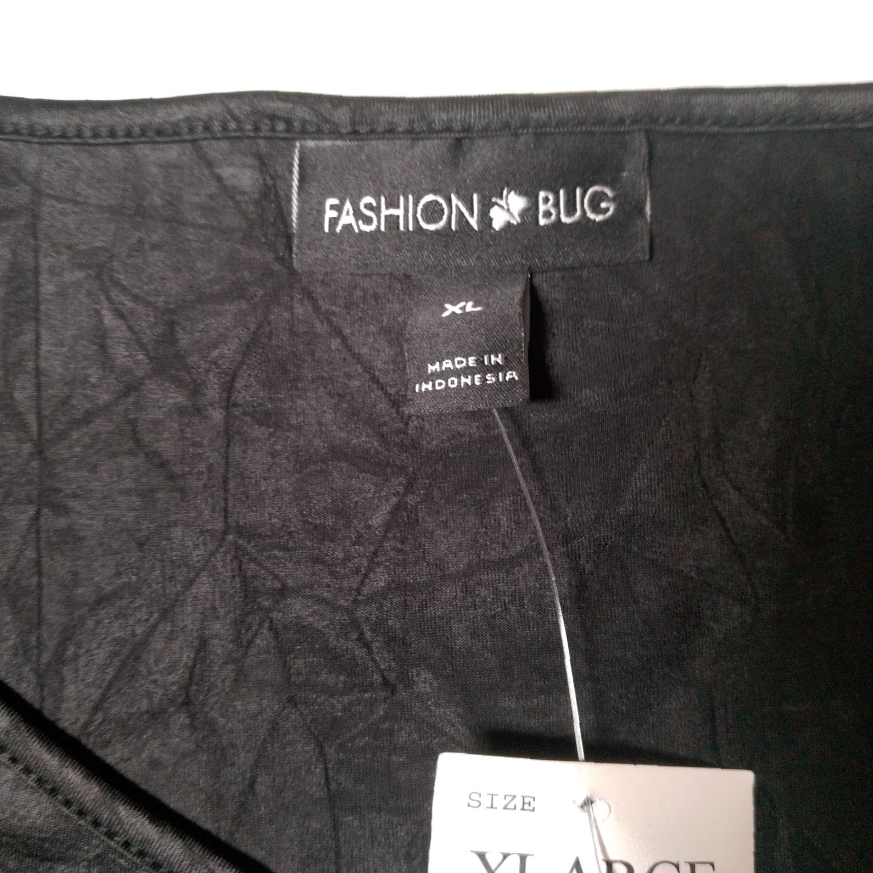 Vintage VINTAGE Fashion Bug Tunic Shirt XL Black Long Sleeve Stretch Crinkle Polyester NOS Gothic Y2K Vampire Casual Women Size XL / US 12-14 / IT 48-50 - 5 Thumbnail