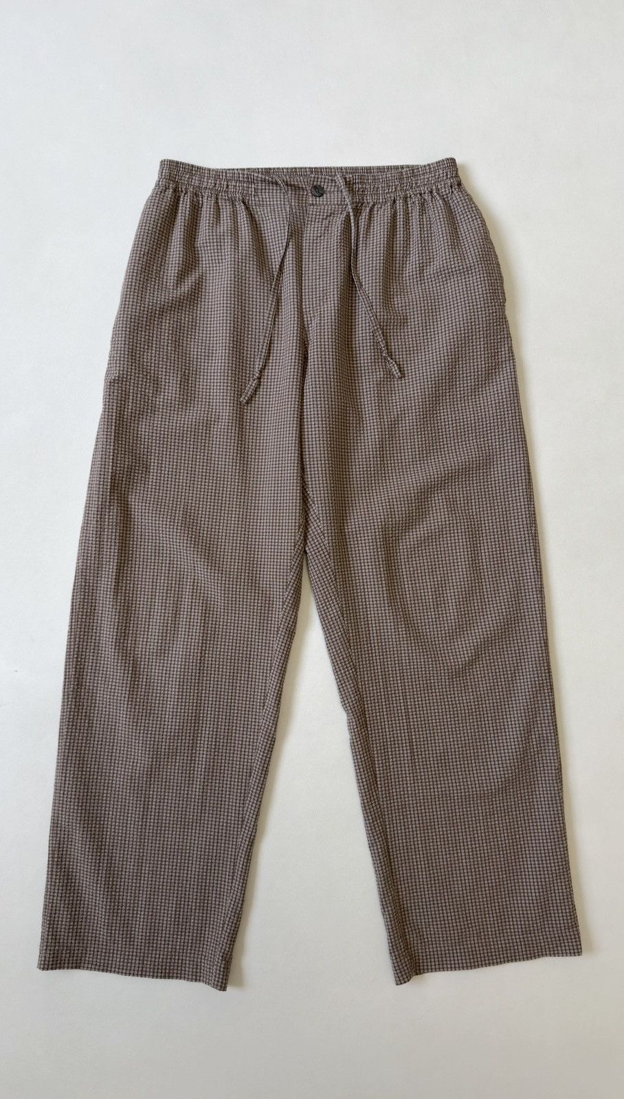 Brown/White Check Seersucker Pants