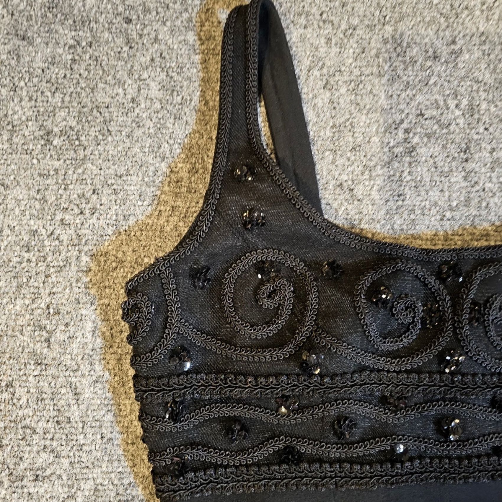 Vintage Rimini Dress Womens 6 Black Maxi Beaded Embroidered Sleeveless Cocktail Length - Vintage? Wait Not Vintage Size M / US 6-8 / IT 42-44 - 3 Thumbnail