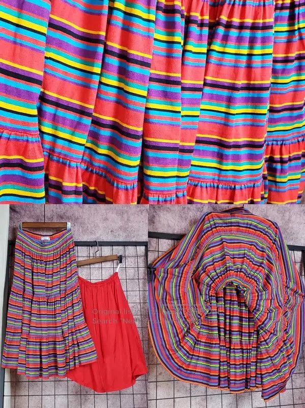 Yves Saint Laurent Yves Saint Laurent Striped Midi Skirt for Women . Size 28" / US 6 / IT 42 - 1 Thumbnail