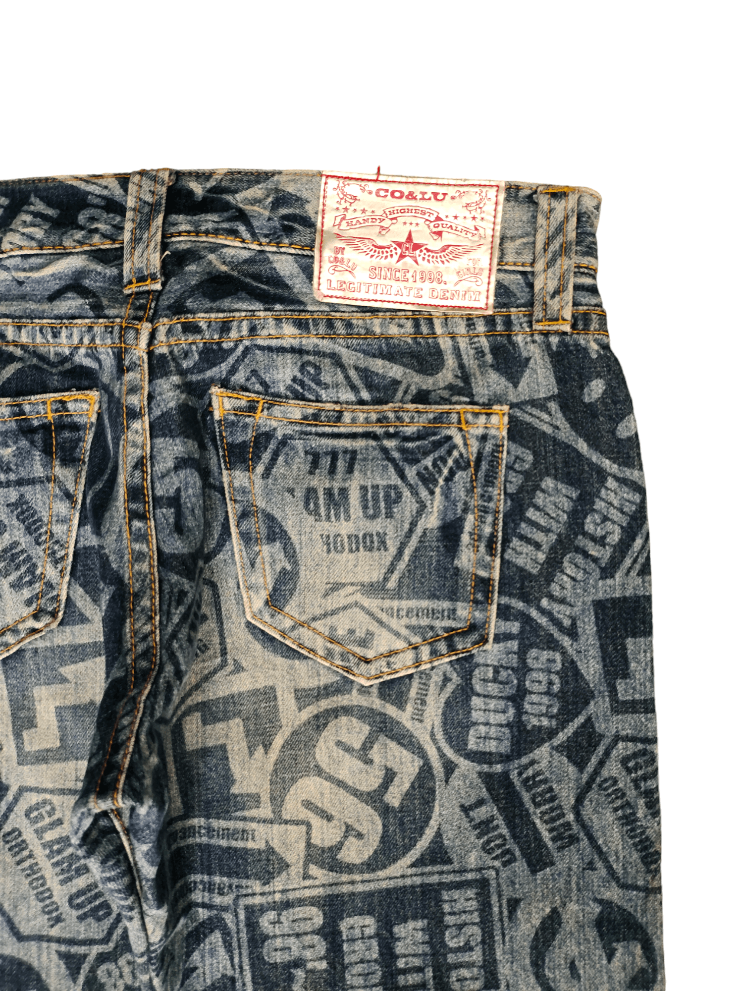 Hysteric Glamour Loose Jeans Co&Lu Full Print Sign Logo Denim Wide Leg Y2k Size US 34 / EU 50 - 12 Thumbnail