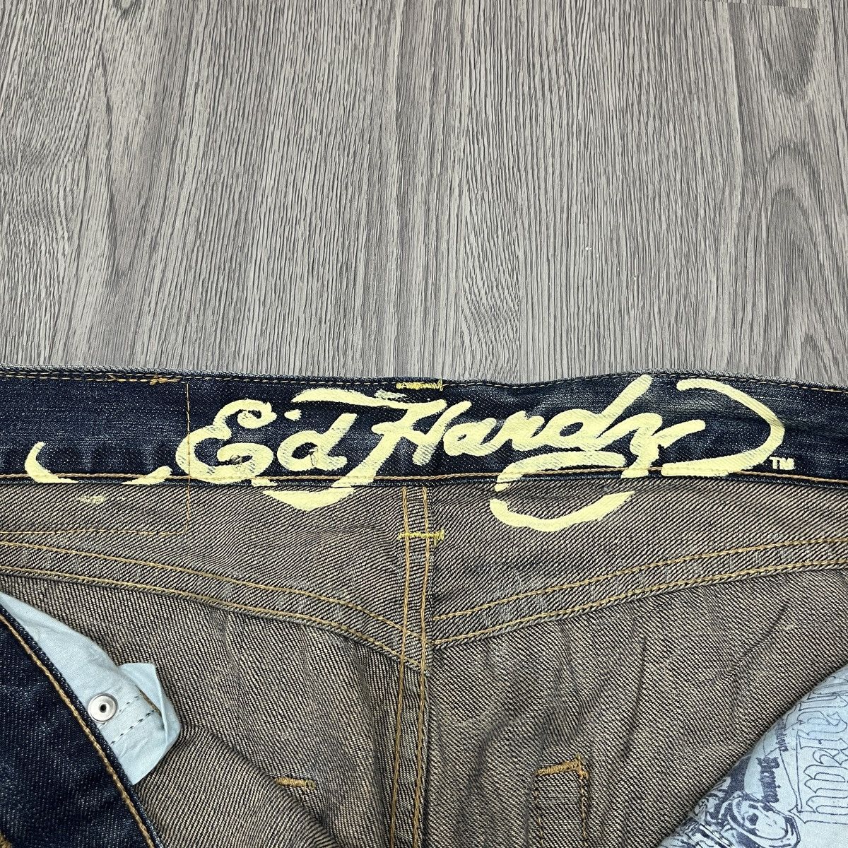 Ed Hardy 2000s Embroidery Jeans Ed Hardy Back Print 🟥 Size US 30 / EU 46 - 11 Thumbnail