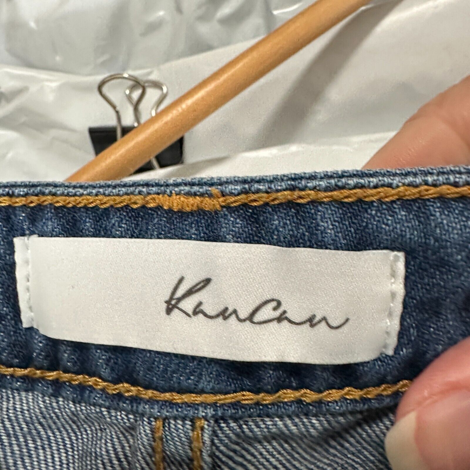 Other Kancan Medium Wash Mid-Rise Distressed Raw Hem Shorts 28 Size 28" / US 6 / IT 42 - 9 Thumbnail