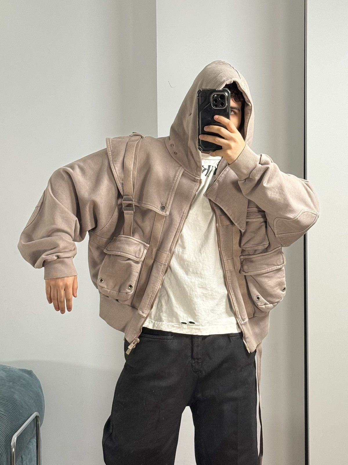 SHINE LUXURY Shine Luxury “SANGUINE” Layered Navigator Zipper Hoodie Size US S / EU 44-46 / 1 - 15 Thumbnail