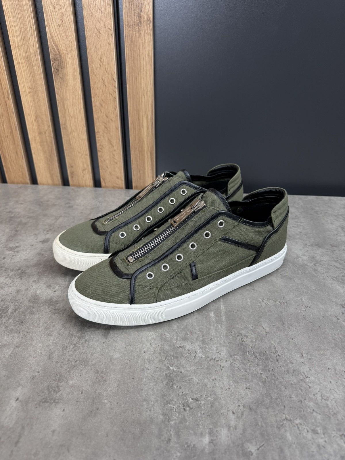 Dsquared2 Dsquared2 Zip Sneakers Green Canvas Low Top Size 44 Size US 10 / EU 43 - 1 Thumbnail