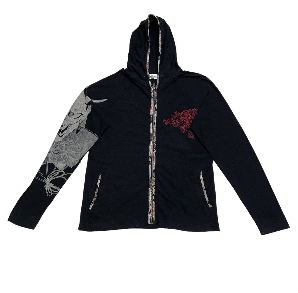 Japanese Brand Rare Design Vintage Brand Karakuri Overprint Hoodie 1990s Size US L / EU 52-54 / 3 - 2 Thumbnail