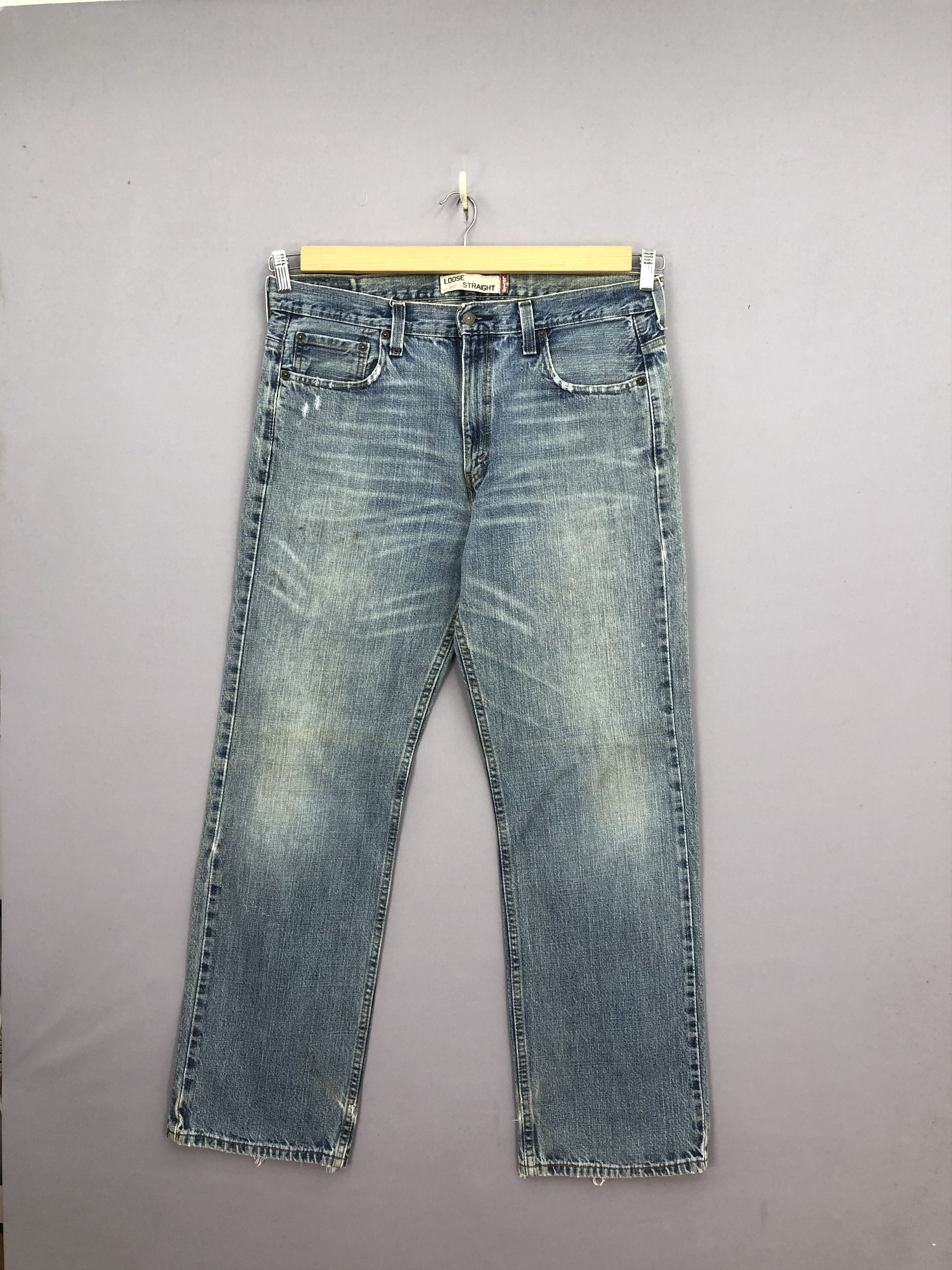 Vintage Y2K Levis Baggy Faded Light Wash Jeans Denim BS47131