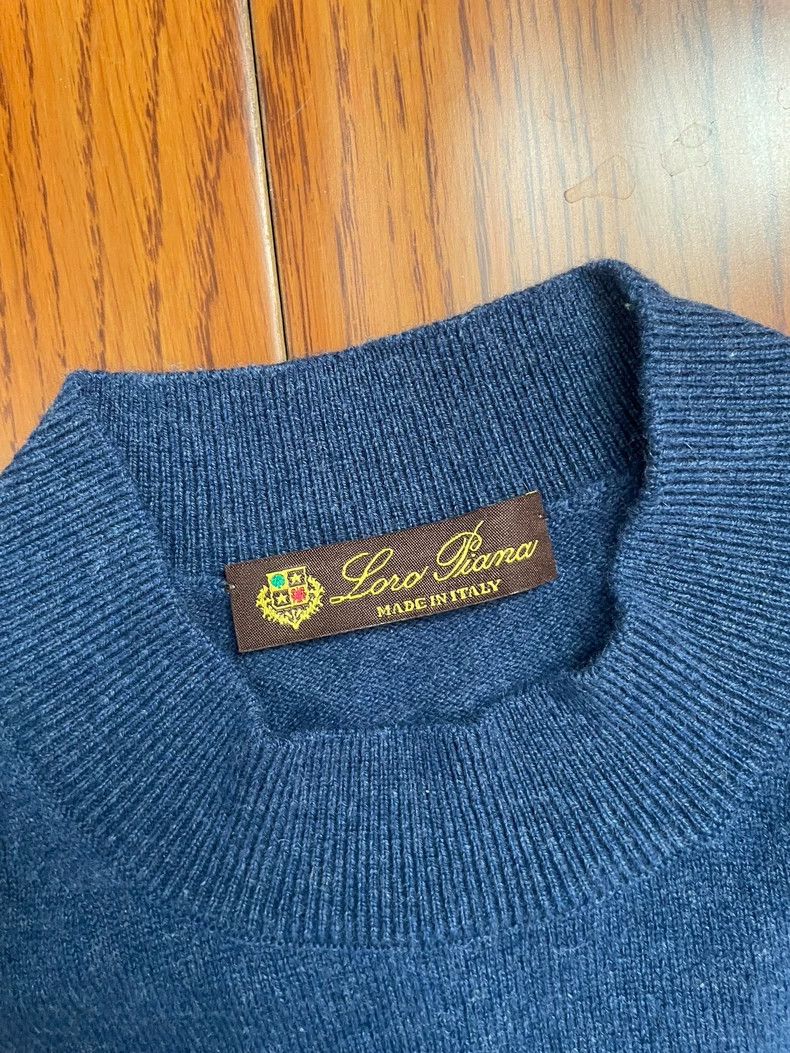Loro Piana LORO PIANA Blue round neck 100% cashmere knit sweater Size US L / EU 52-54 / 3 - 3 Thumbnail