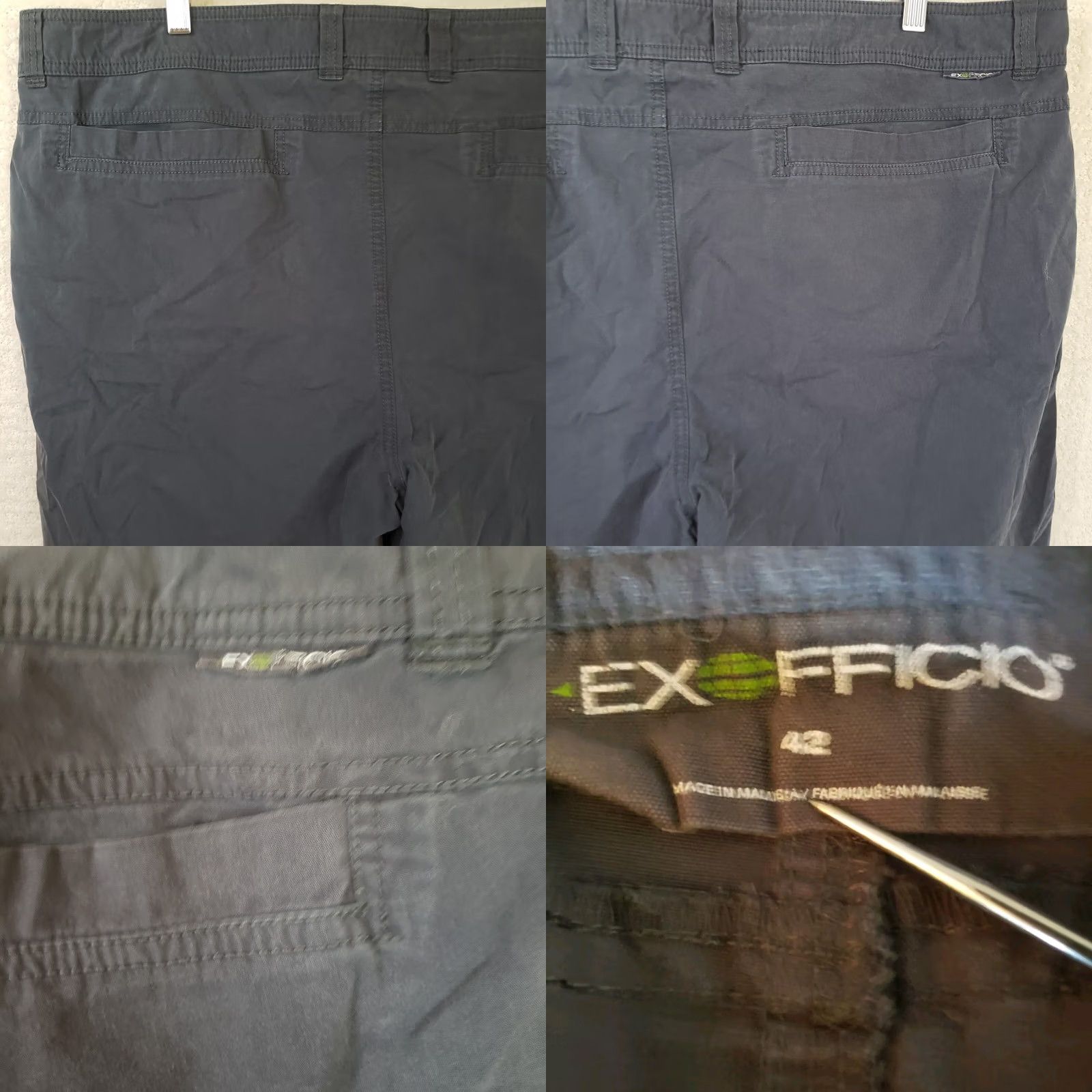 ExOfficio ExOfficio Shorts Mens 42x9 Navy Blue Cargo Pocket Outdoor Camp Hike Cotton Nylon Size US 42 / EU 58 - 8 Thumbnail