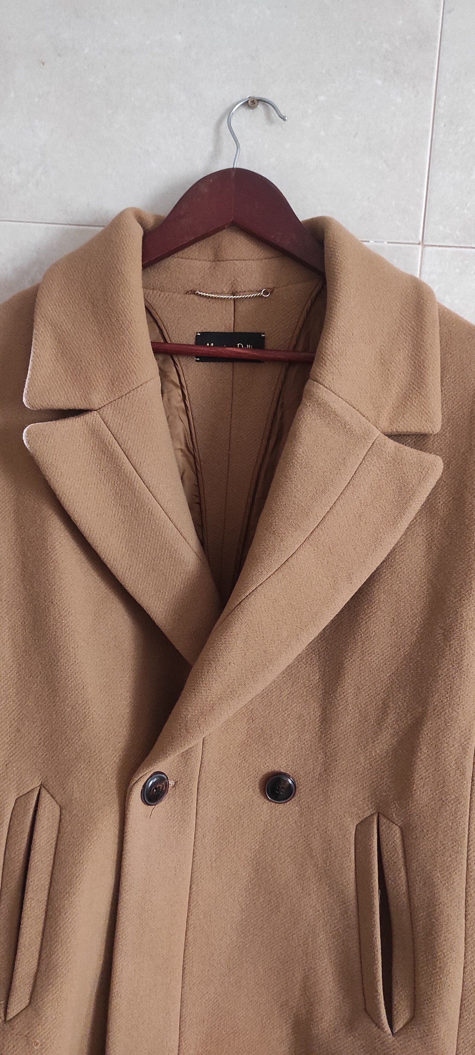 Massimo Dutti Massimo Dutti Mid Long Wool-Blend Coat in Camel Size L / US 10 / IT 46 - 8 Thumbnail