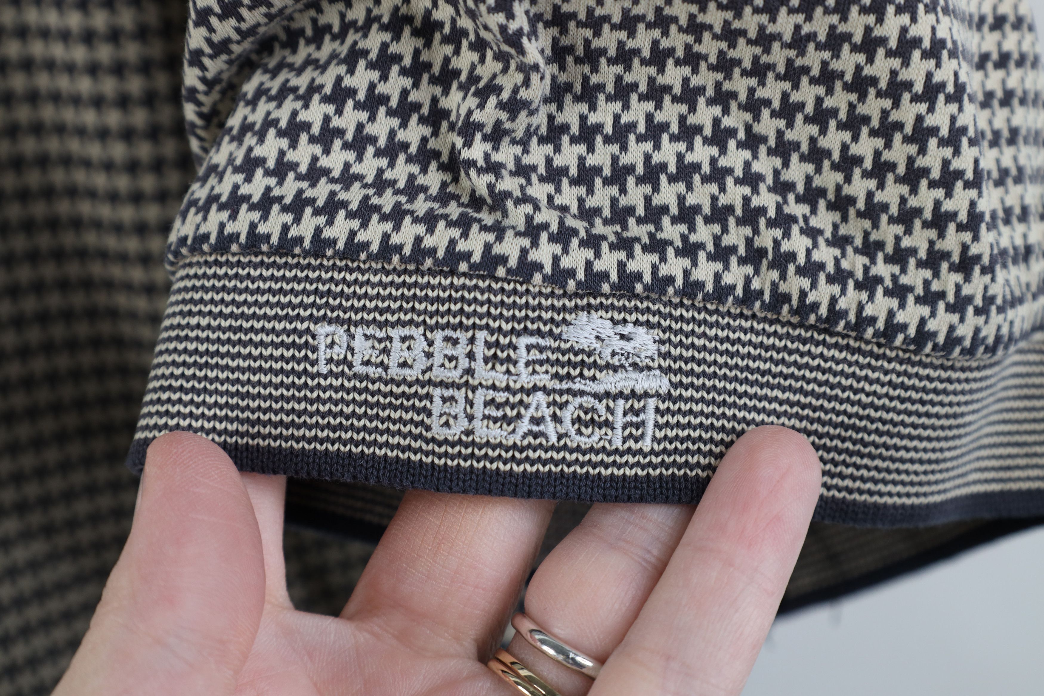 Vintage Vintage 90s Pebble Beach Spell Houndstooth Knit Golf Polo Size US L / EU 52-54 / 3 - 4 Thumbnail