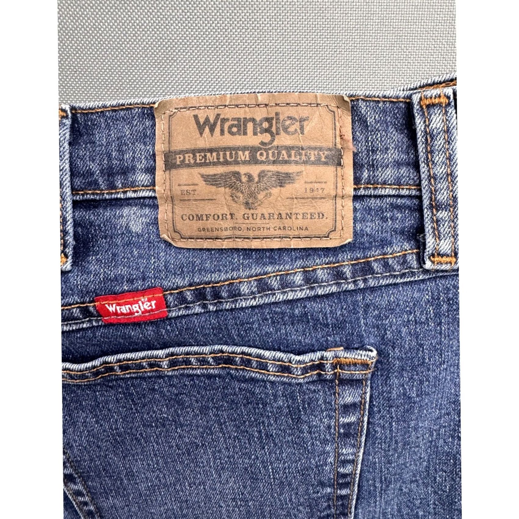 Wrangler Wrangler Jeans Straight Blue 42x30 Big & Tall Mens Stretch Denim 5-Pocket Regular Comfort Modern Classic Size US 42 / EU 58 - 4 Thumbnail