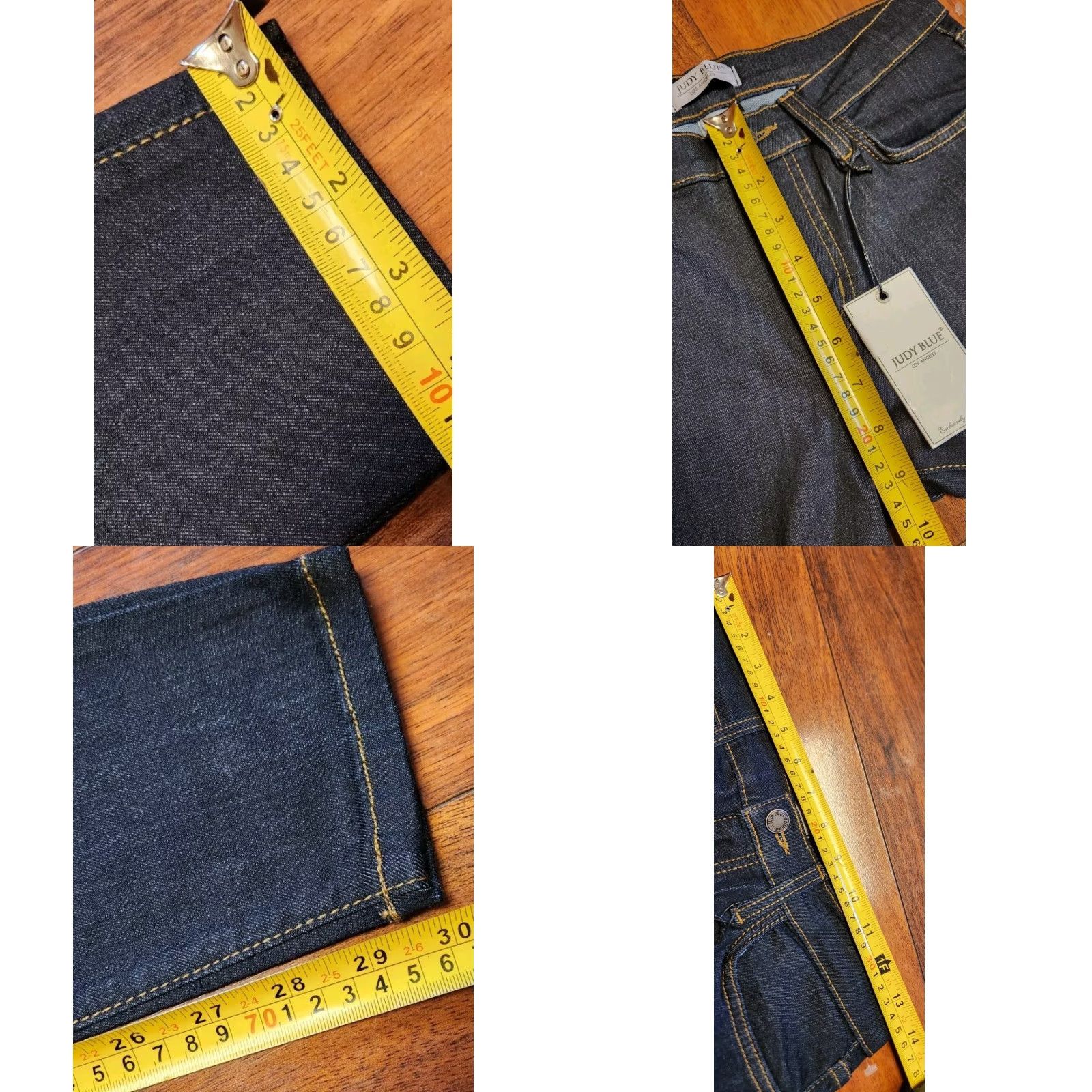 Denime JUDY BLUE Jeans Women 5/27 (27x30) Rayon Skinny Mid Rise Dark Blue Denim USA NWT Size 27" / US 4 / IT 40 - 8 Thumbnail