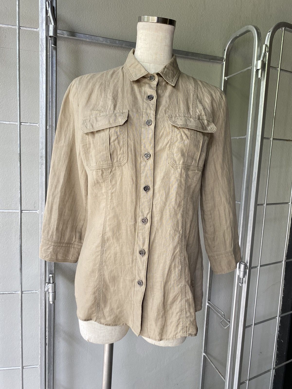 Burberry BURBERRYS Khaki Utility Shirt Size XS / US 0-2 / IT 36-38 - 13 Thumbnail