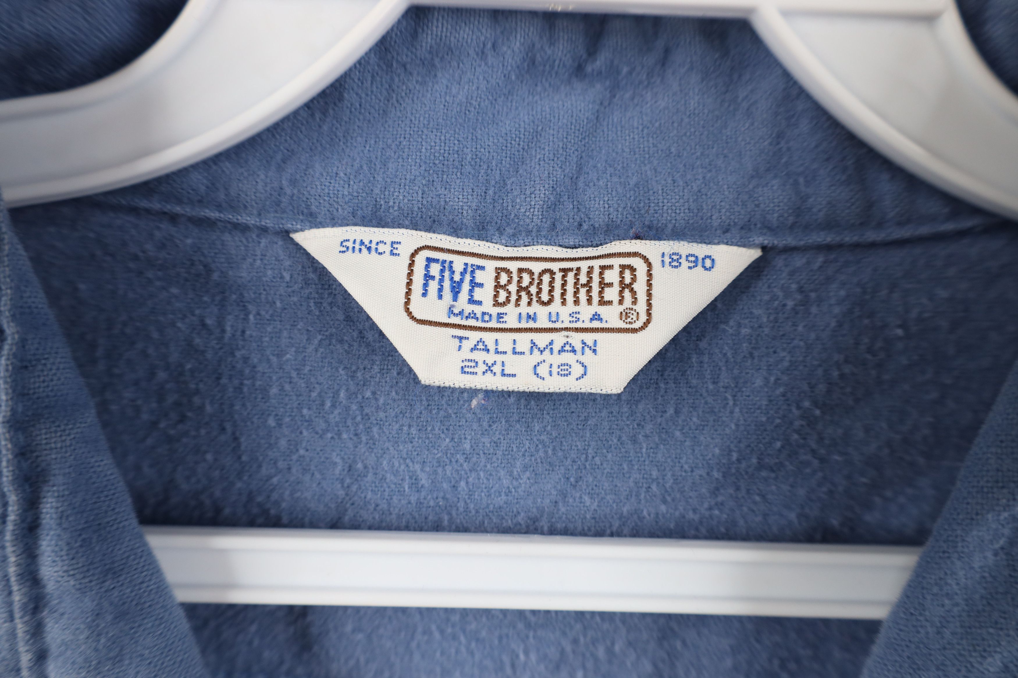 FiveBrother Vintage 70s Five Brother Cloth Collared Button Shirt USA Size US XXL / EU 58 / 5 - 8 Thumbnail