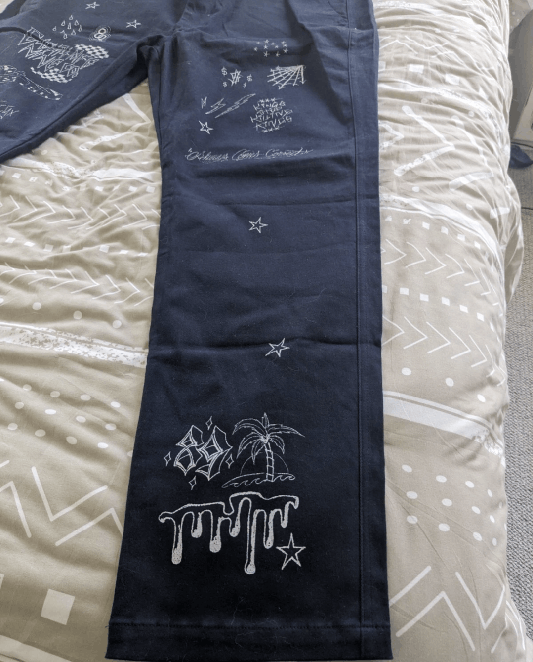 8&9 Clothing Co. 8 &9 MFG Scribbles Pants In Navy Blue Size US 44 / EU 60 - 4 Thumbnail