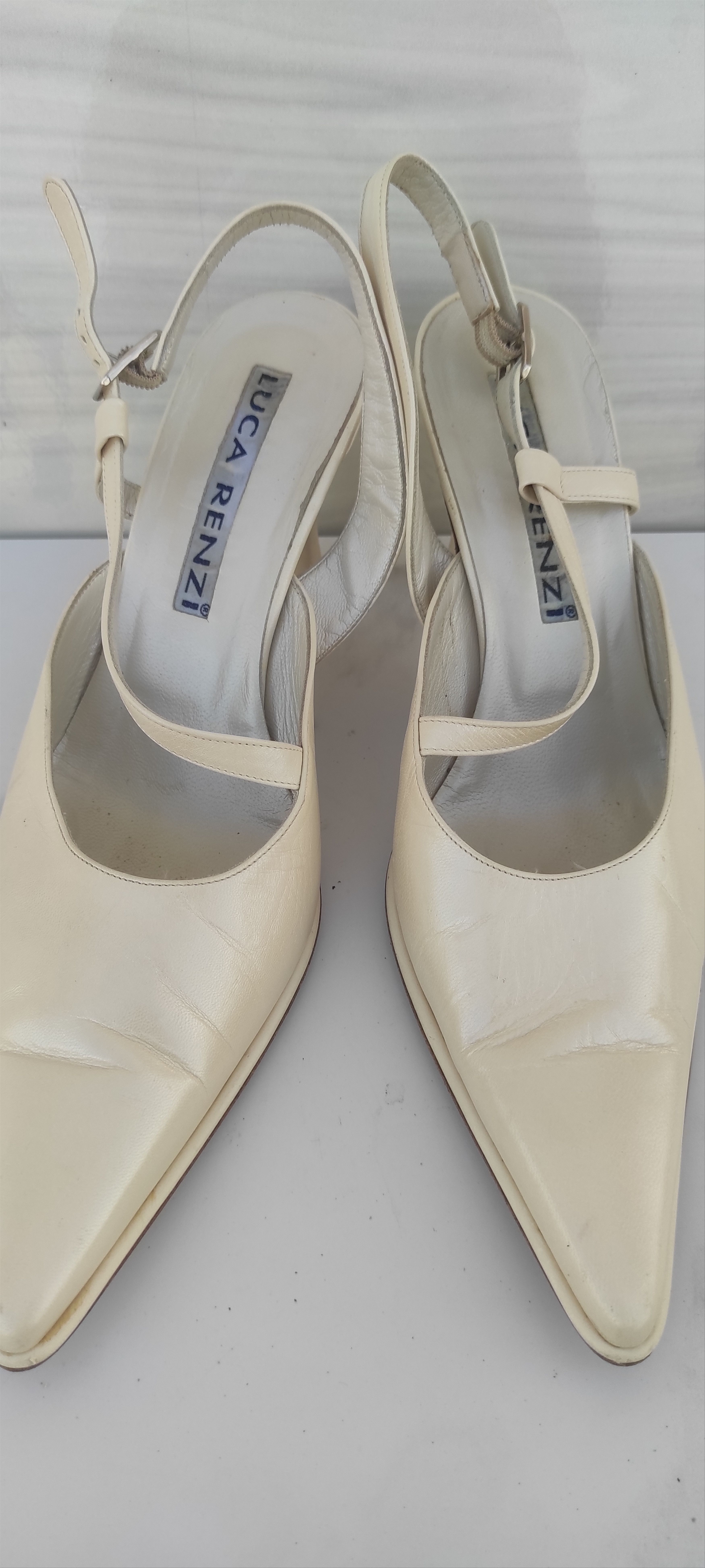 Leather Luca Renzi Slingback Wedding Leather Shoes Made Italy Size US 6 / IT 36 - 4 Thumbnail