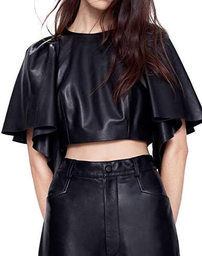 Japanese Brand Real Leather Cropped Top 🖤➕ Size XS / US 0-2 / IT 36-38 - 5 Thumbnail