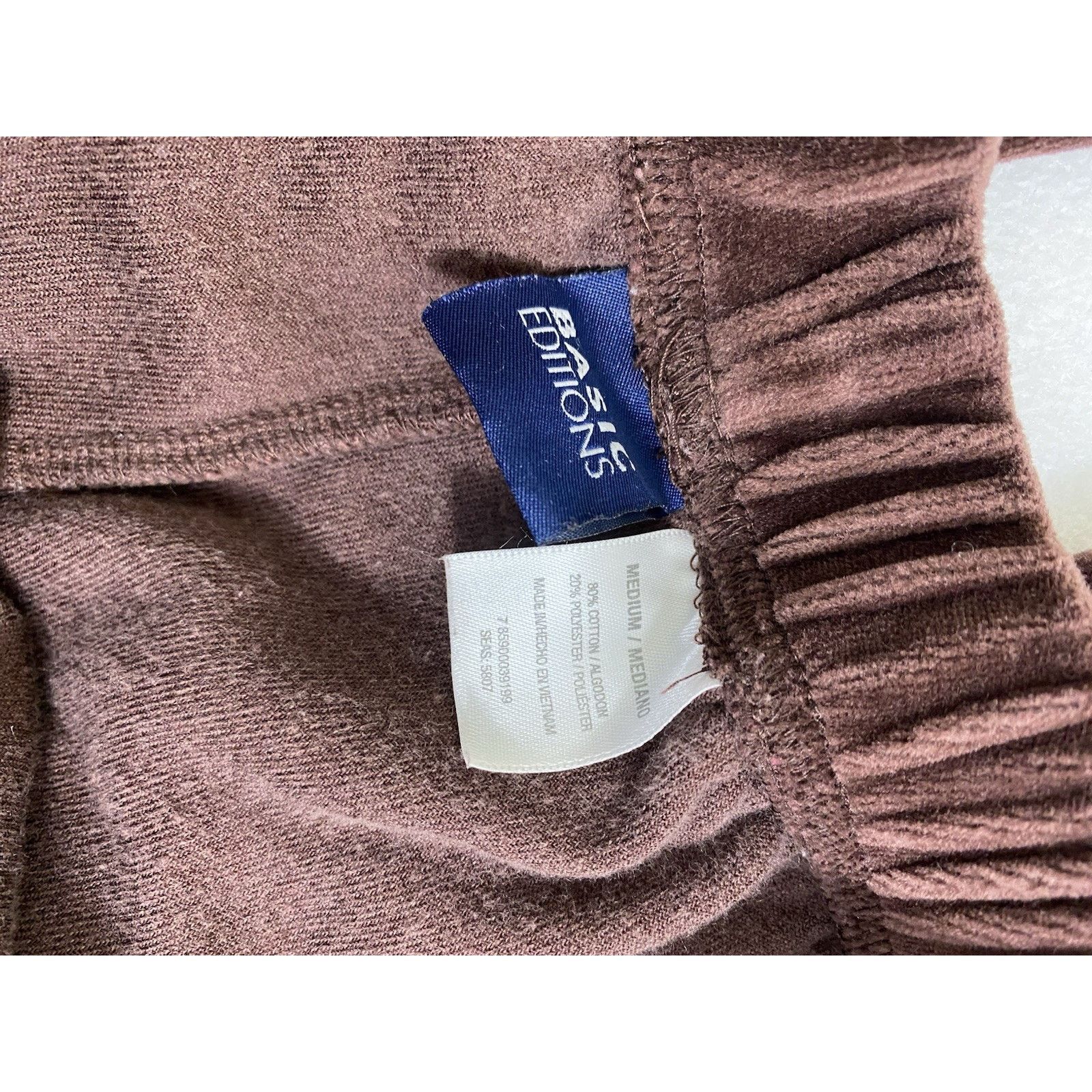 Basic Editions Vintage Womens Medium Dark Brown Velour Tracksuit Set Y2K Size 27" / US 4 / IT 40 - 3 Thumbnail