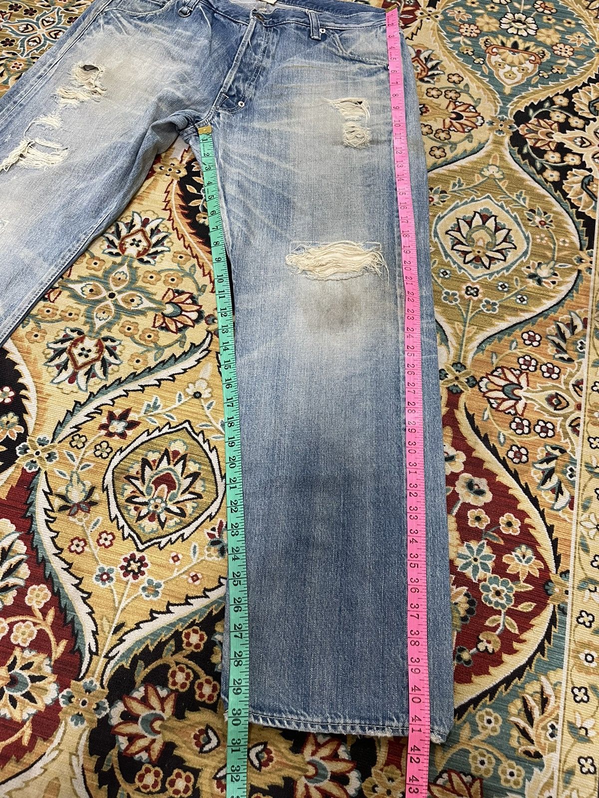 Nitraid Nitraid Destroyed Ripped Baggy Distressed Vintage Jeans Size US 35 - 19 Thumbnail