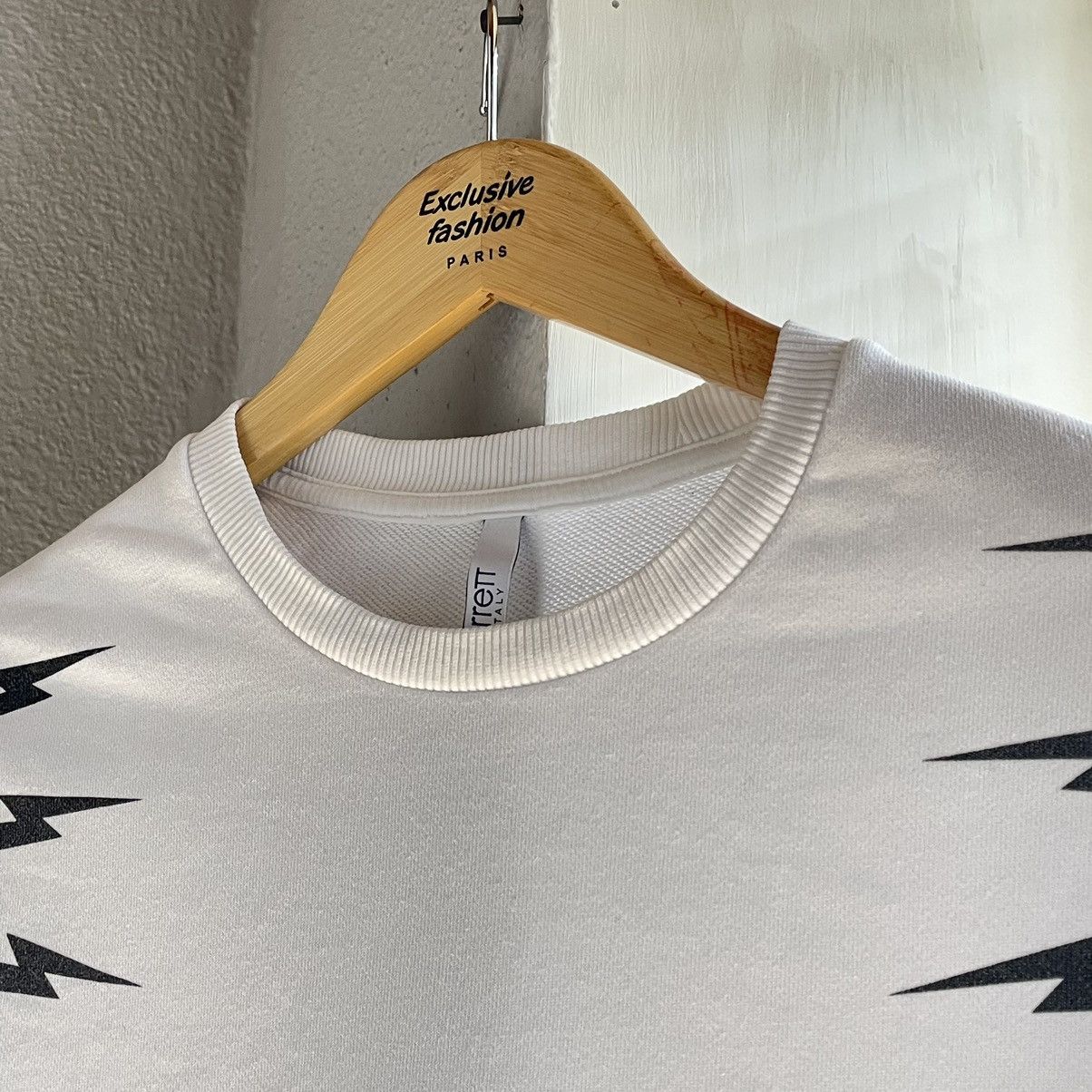 Neil Barrett NEIL BARRETT FAIR ISLE THUNDEBOLT SLEEVE CREW SWEATSHIRT Size US XS / EU 42 / 0 - 4 Thumbnail