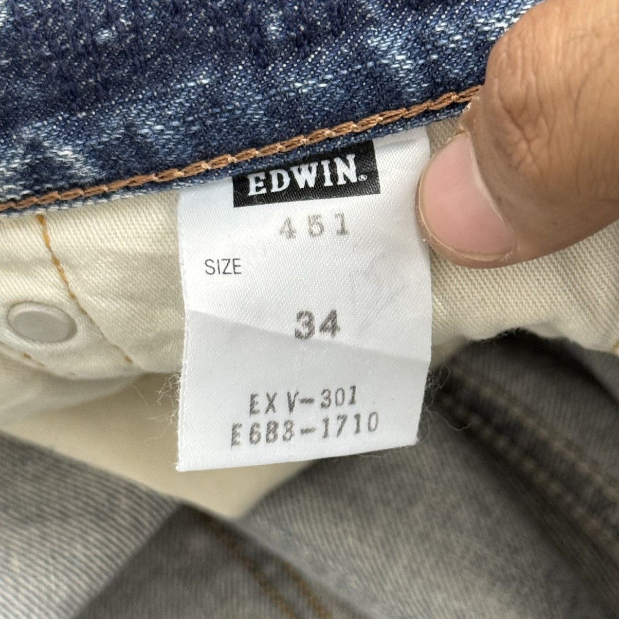 Edwin Edwin XVS Vintage Sashiko Japanese Distressed Denim Pants Size US 36 / EU 52 - 18 Thumbnail