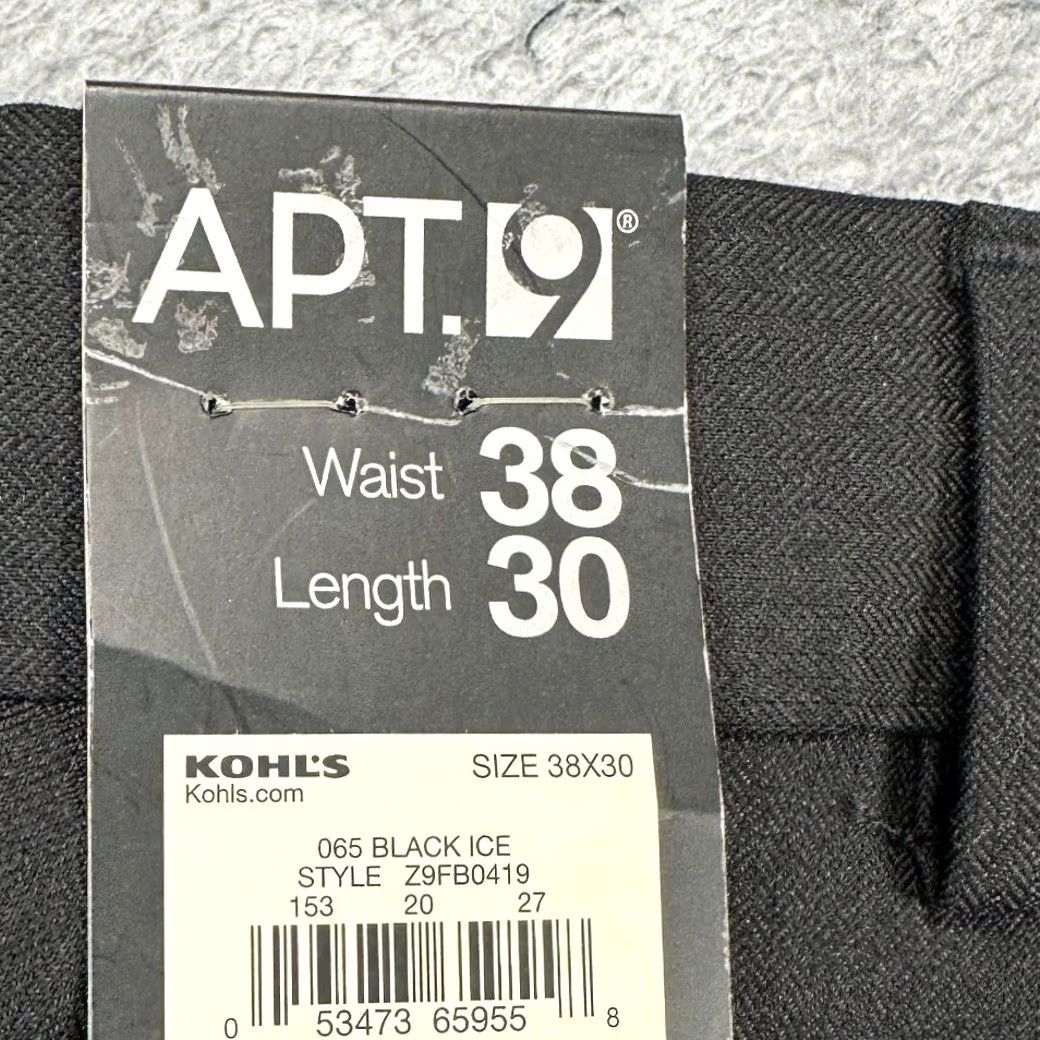 Apt. 9 Apt. 9 Chino Golf Pants Mens 38X30 Black Ice Flat Front Straight Leg Pockets NEW Mens Size US 38 / EU 54 - 6 Thumbnail
