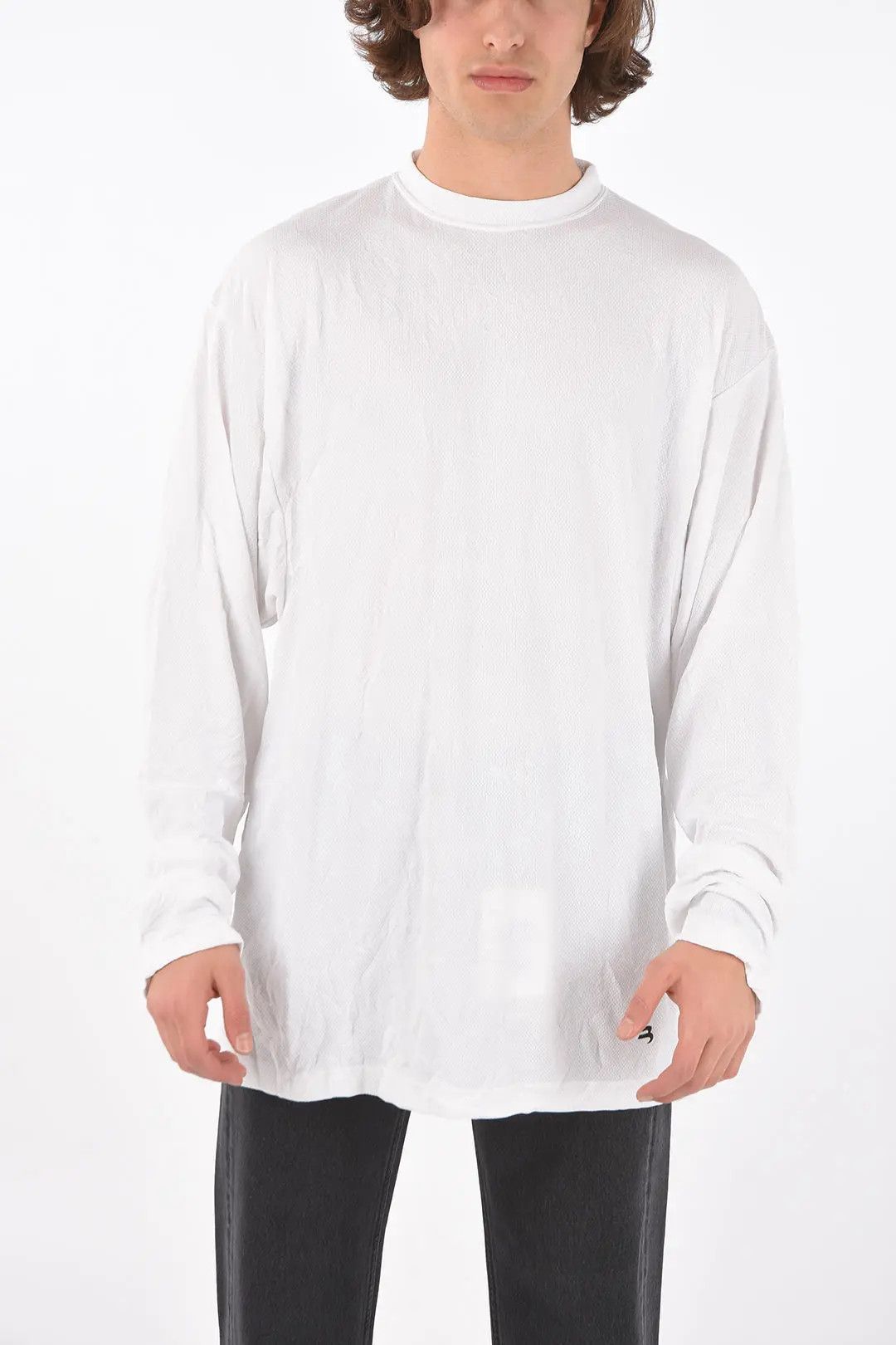 image of Balenciaga O1Mt1Gz0524 Large L/s Suit T-Shirt In White, Men's (Size Small)