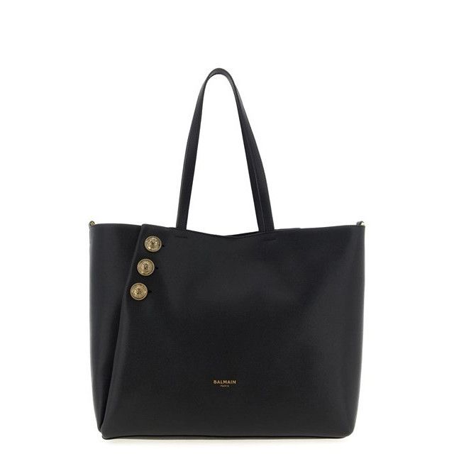 Balmain BALMAIN Emblem Black Leather Tote Bag New Size ONE SIZE - 1 Thumbnail